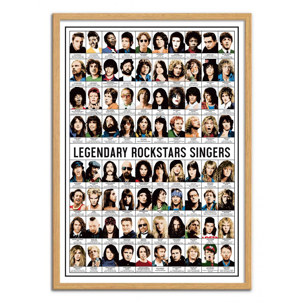 Affiche d’art 50 x 70 cm - Legendary Rockstars Singers - Olivier Bourdereau - 4