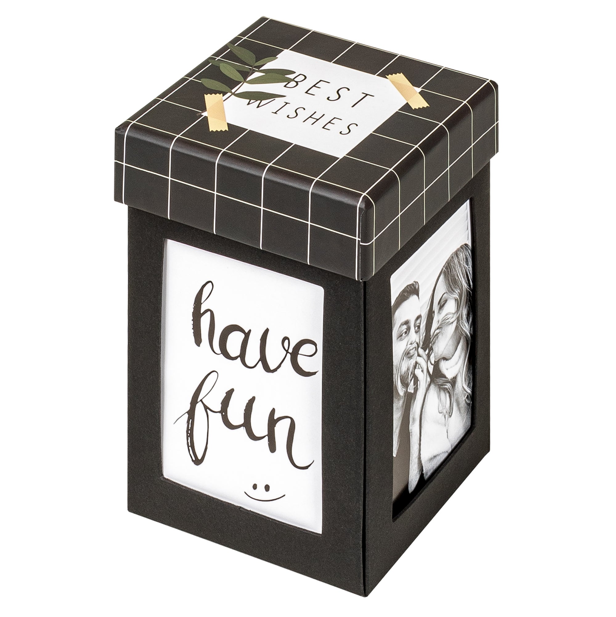 Boîte Cadeau à Explosion 5 Couches Noir Et Gris – Kit Créatif DIY Pour Anniversaire, Mariage, Saint-Valentin, Noël (33x23x16 Cm)