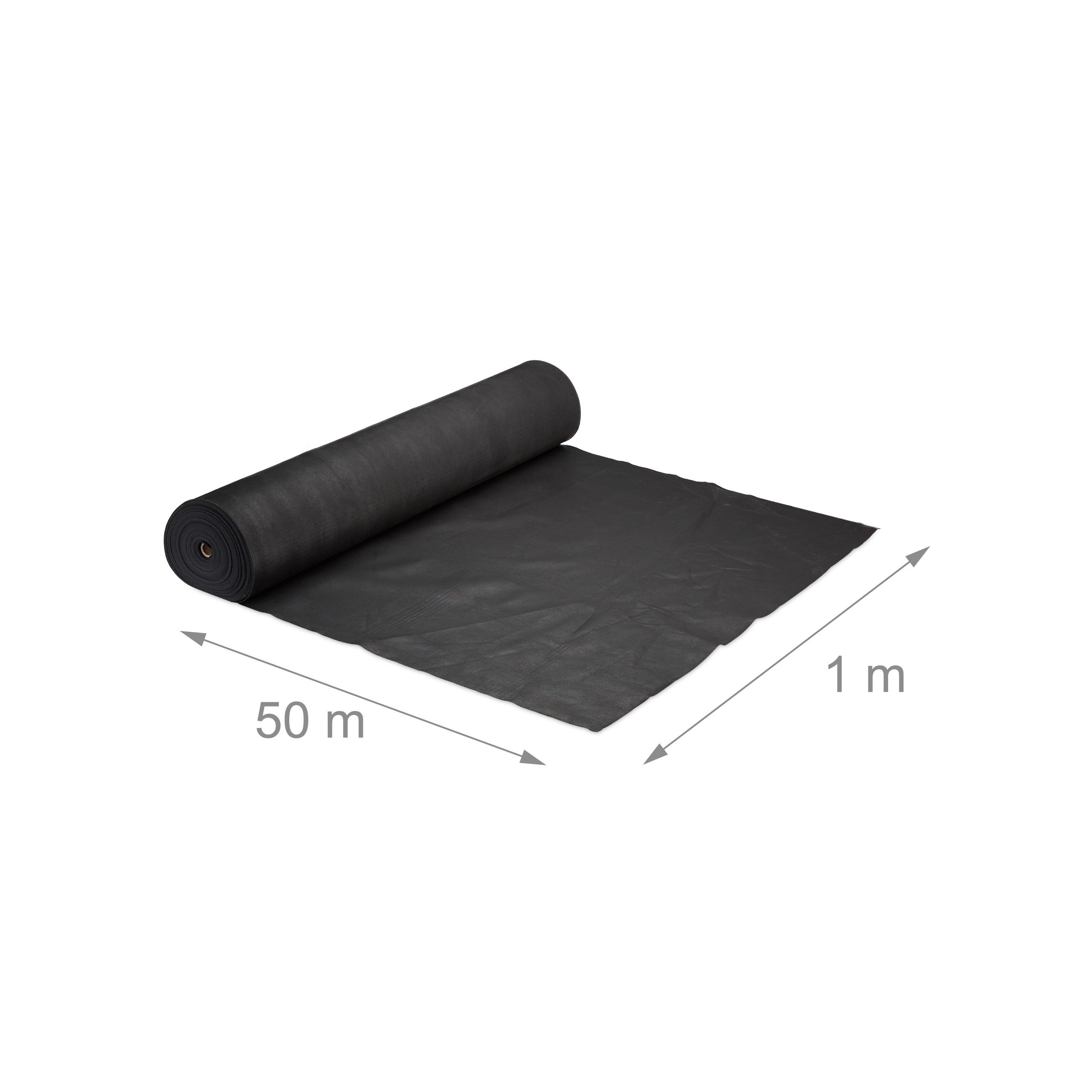 5x Toile anti-mauvaises herbes 50 m, Bâche tissée, Toile 150g/m² paillage, Résiste rayons UV, antidéchirure, noir - 4