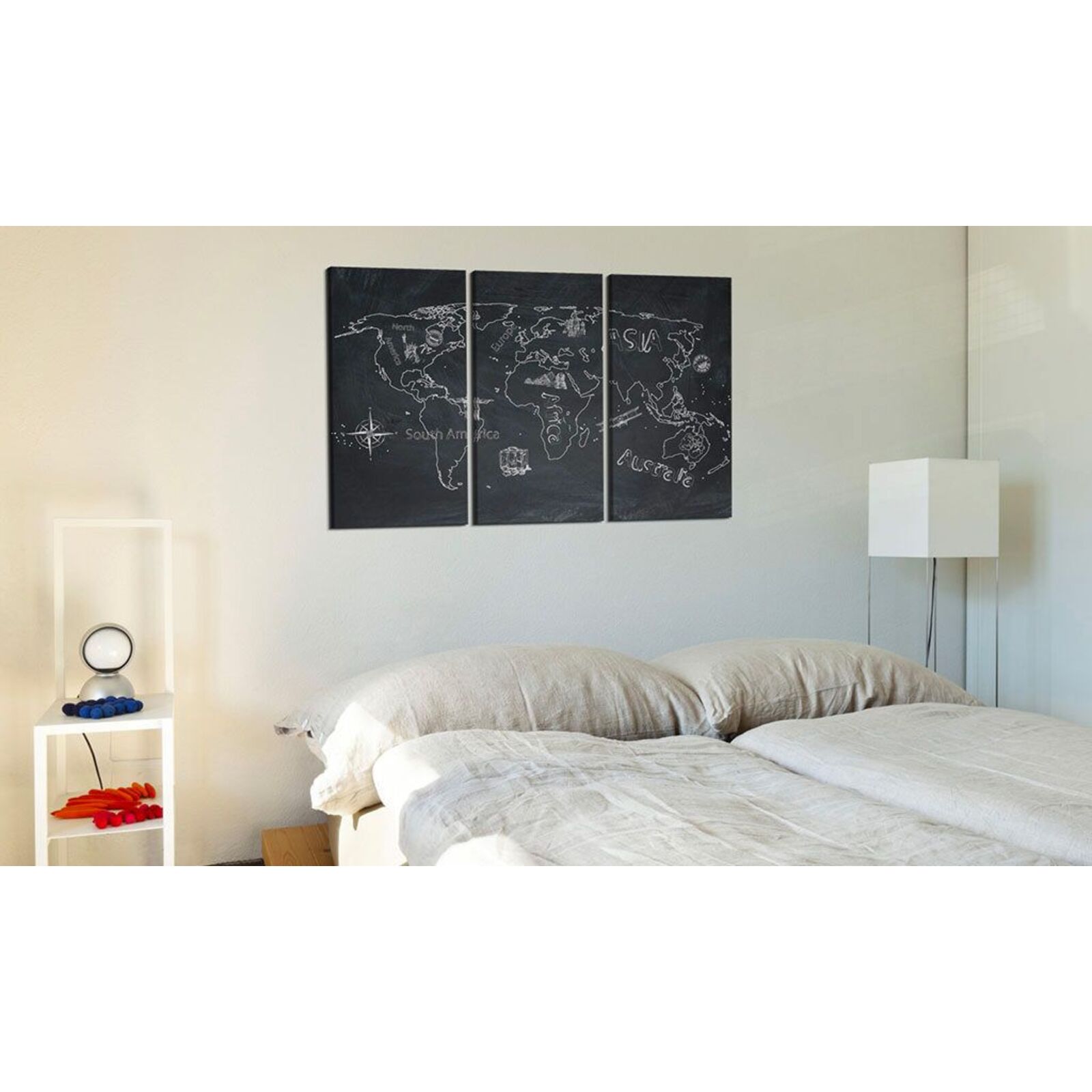 Tableau en liège le voyage élargit l'esprit triptyque - 90 x 60 cm - 2