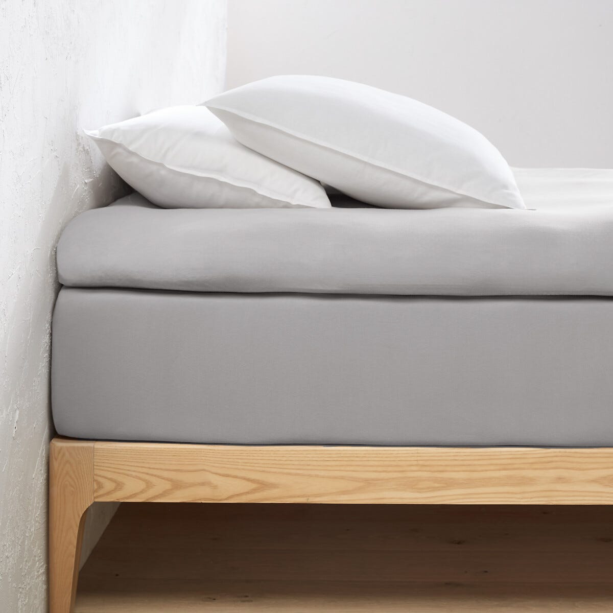 Terre De Nuit Housse Surmatelas Jersey Anthracite 140x190 - 100% Coton Extensible