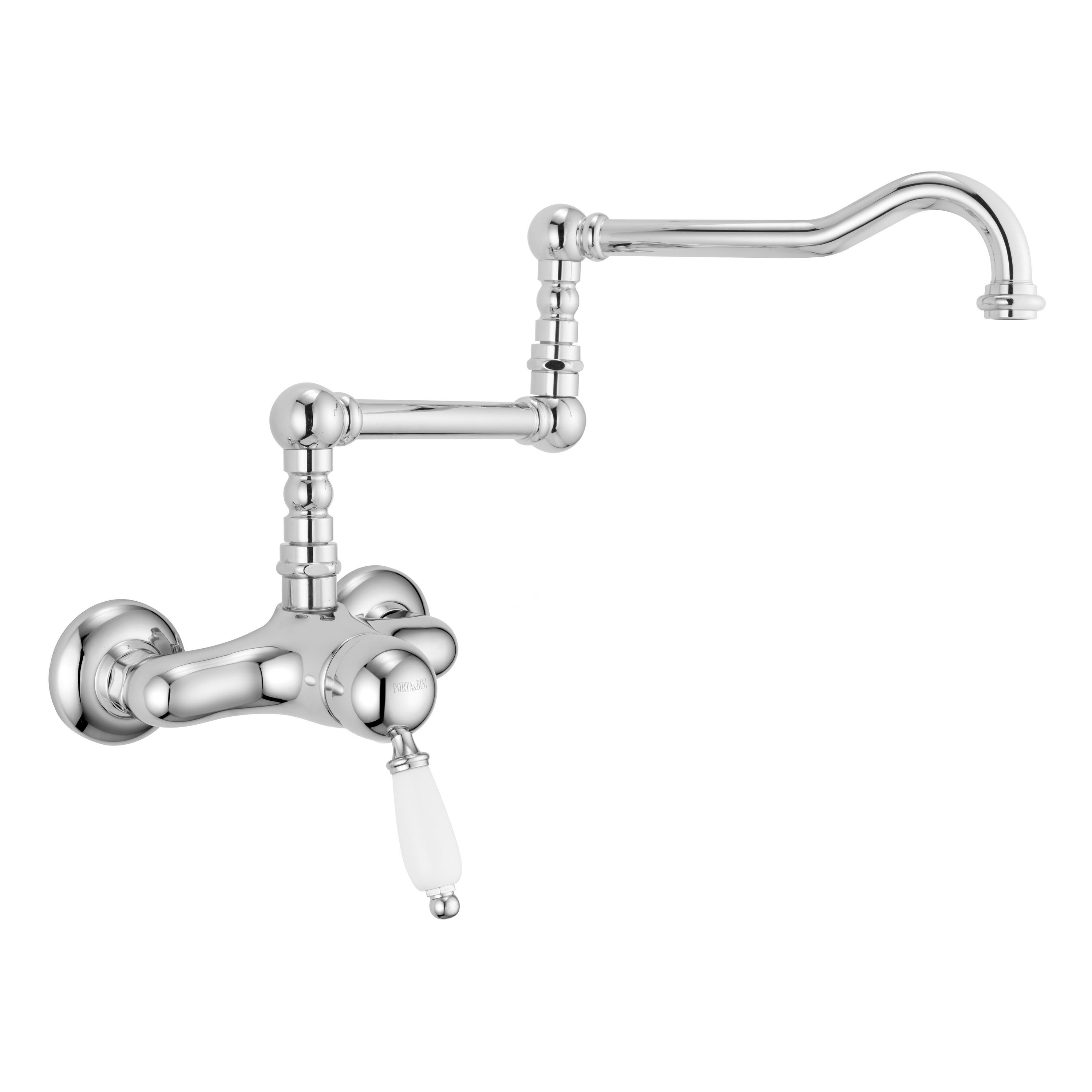 Mezclador de fregadero de pared con caño articulado Porta Bini