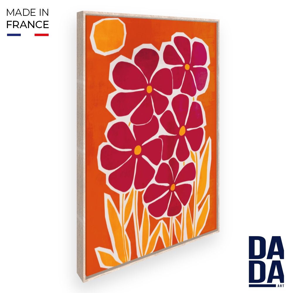 Lot De 4 Tableaux Toile Fleurs 30x30 Cm - Prêts à Accrocher, Impression Numérique Visario