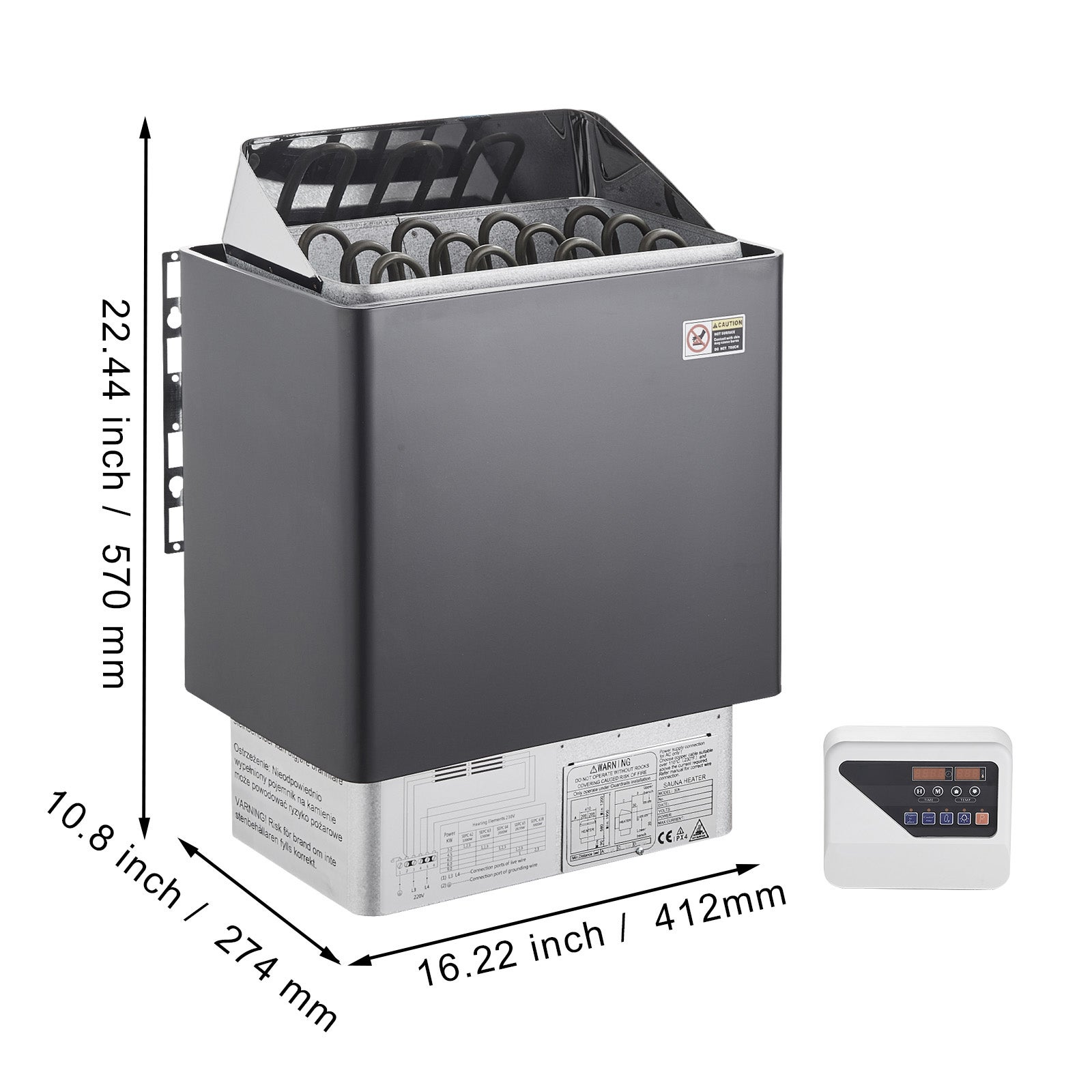 Poêle de sauna,SucceBuy 6 kW électrique,400 V 3N,jusqu'à 110 ℃,minuterie de 3 h,pour 5 à 9 m³,utilisation intérieure/extérieure - 2