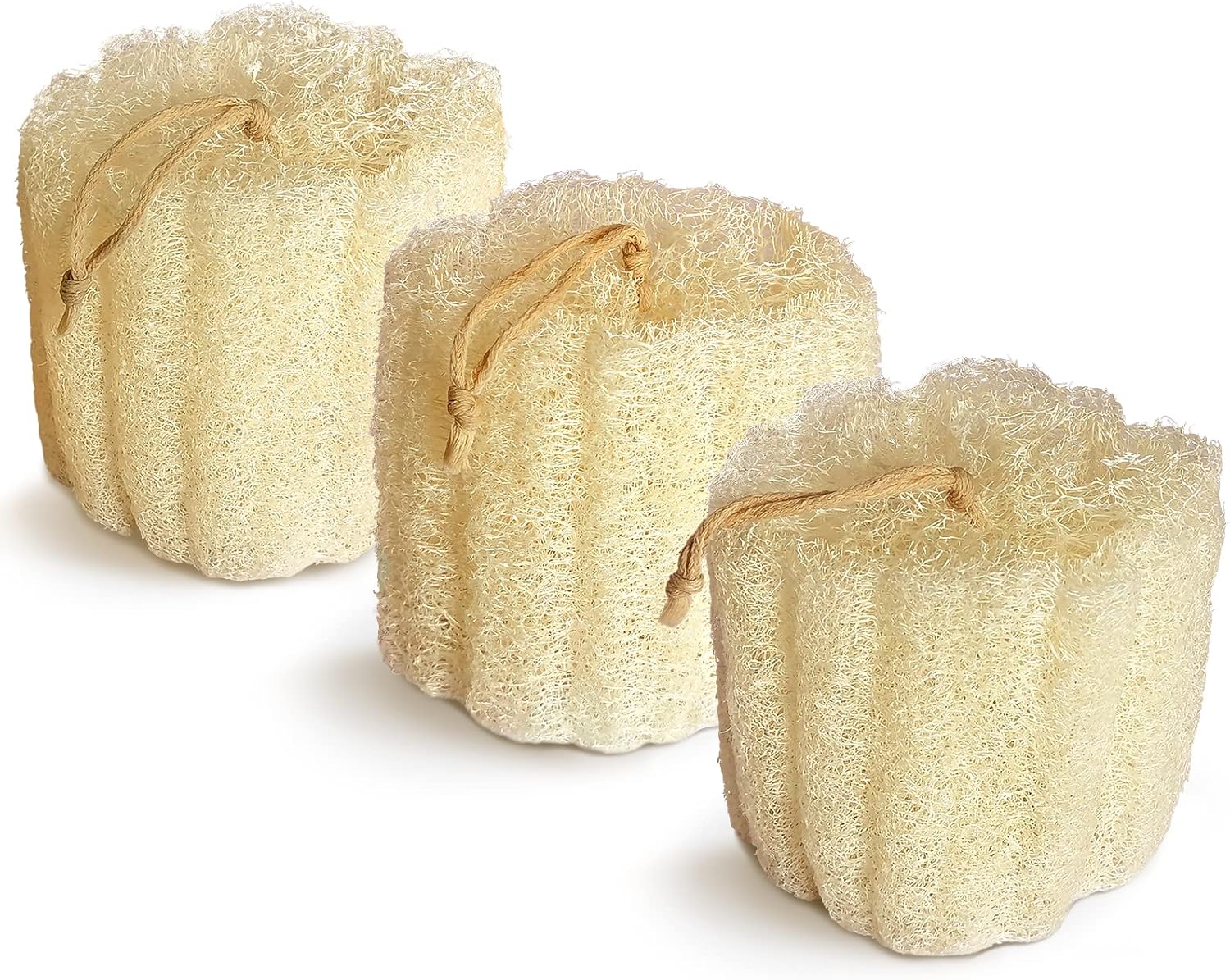 Naturalna gąbka do kąpieli Loofah, peelingująca gąbka do kąpieli Loofa, 15cm miękkie i łatwe do spieniania gąbki spa Lufa (3 sztuki)