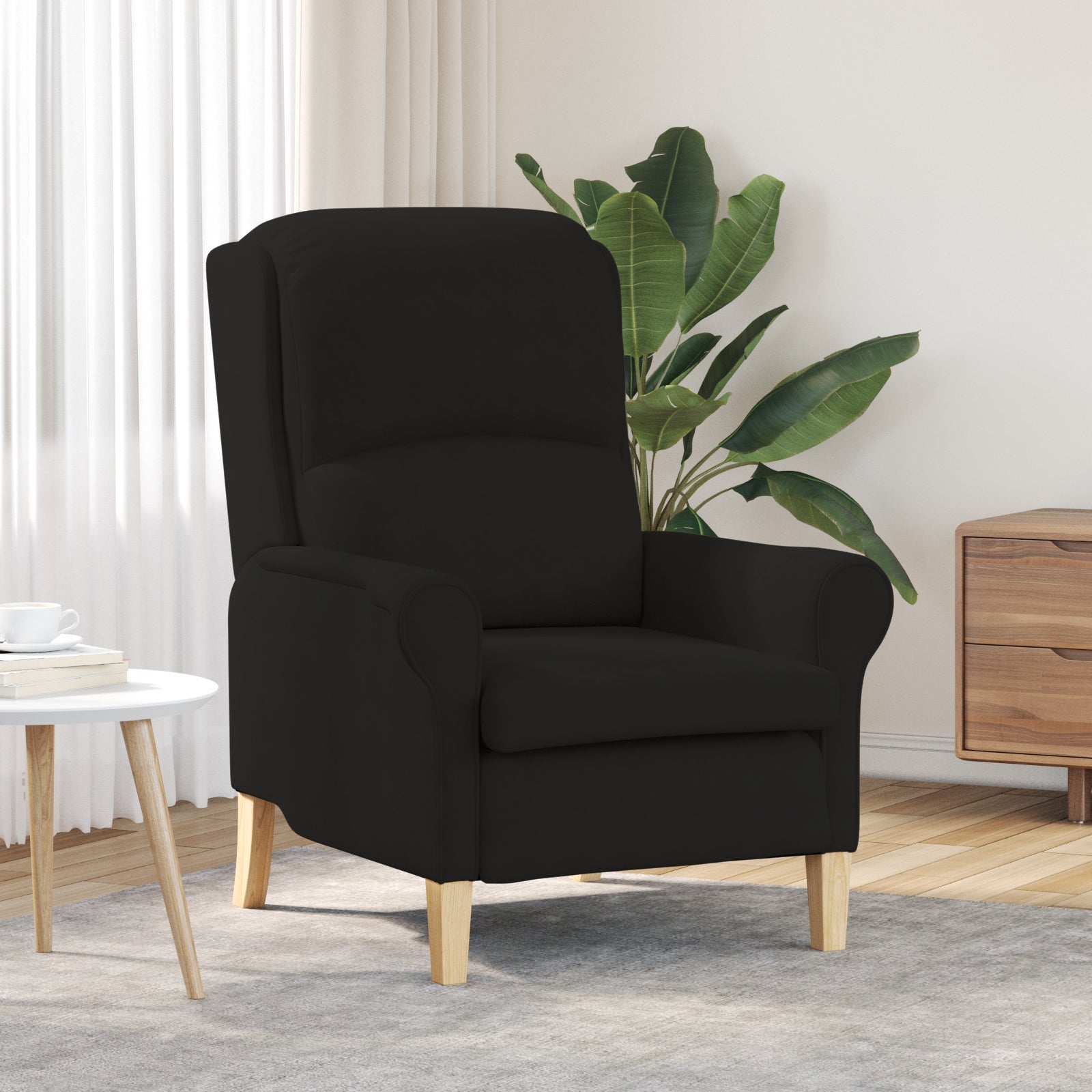 Fotel Czarny 76 x 94 x 102 cm Mikrofibra vidaXL