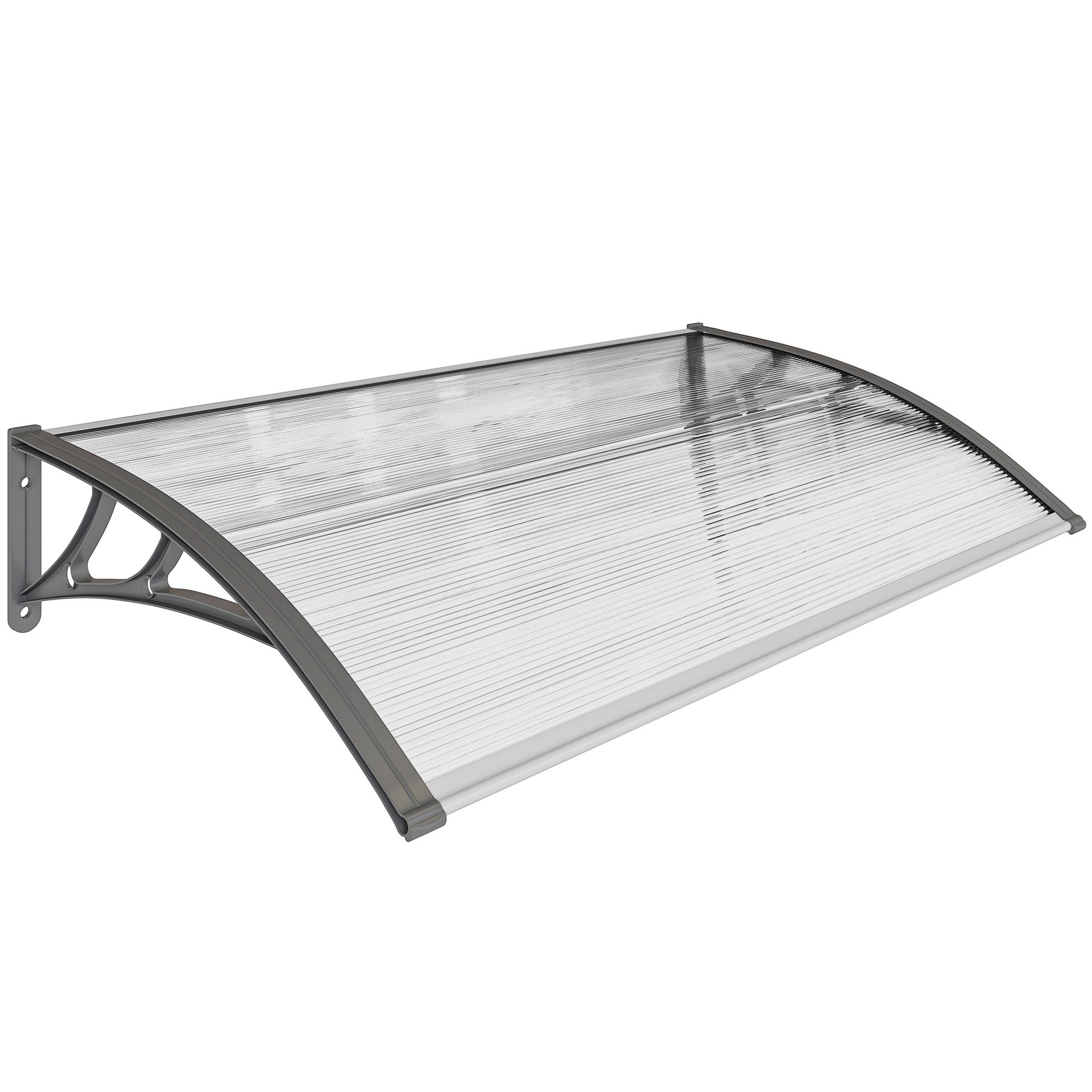Marquise exterior em policarbonato Outsunny 110x60x20 cm transparente - 2