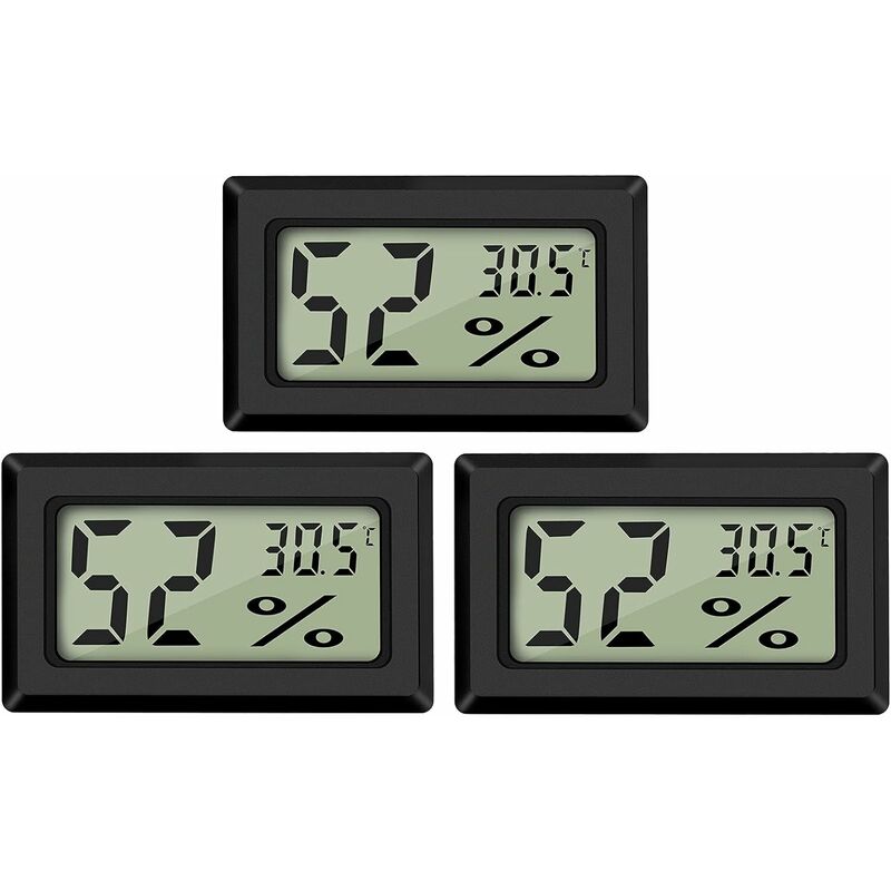 Mini termometry cyfrowe LCD z czujnikiem temperatury i wilgotności do lodówki i akwarium w zakresie od -50°C do +70°C (3 szt.)