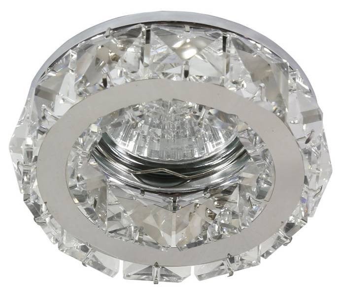 Oprawa sufitowa wpuszczana chromowana 1xMR16x50W okrągła IP20 wym: 8,5 x 8,5 cm kryształ Candellux