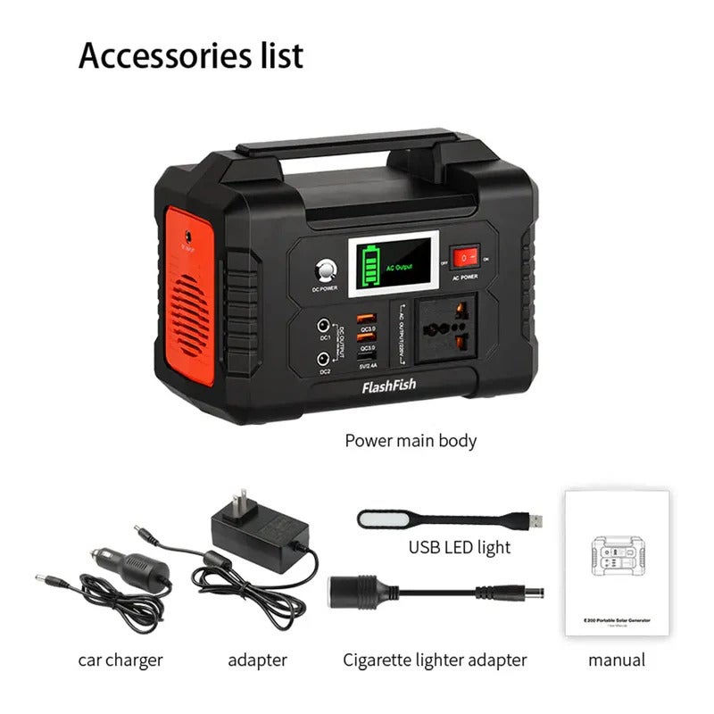 FLASHFISH E200 Station Électrique Portable 200W Batterie Externe Solaire 151Wh Générateur Camping 40800mAh - 8