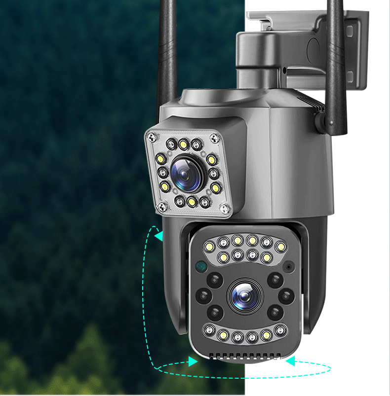 Caméra de surveillance, 4 MP, IP66, double objectif, surveillance extérieure (caméra Wi-Fi 128 G) - 6