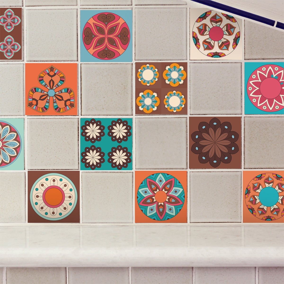 12 adesivo piastrelle azulejos Oviedo - Sticker adesivo - adesivi murali - 12stickers20x20cm - 4