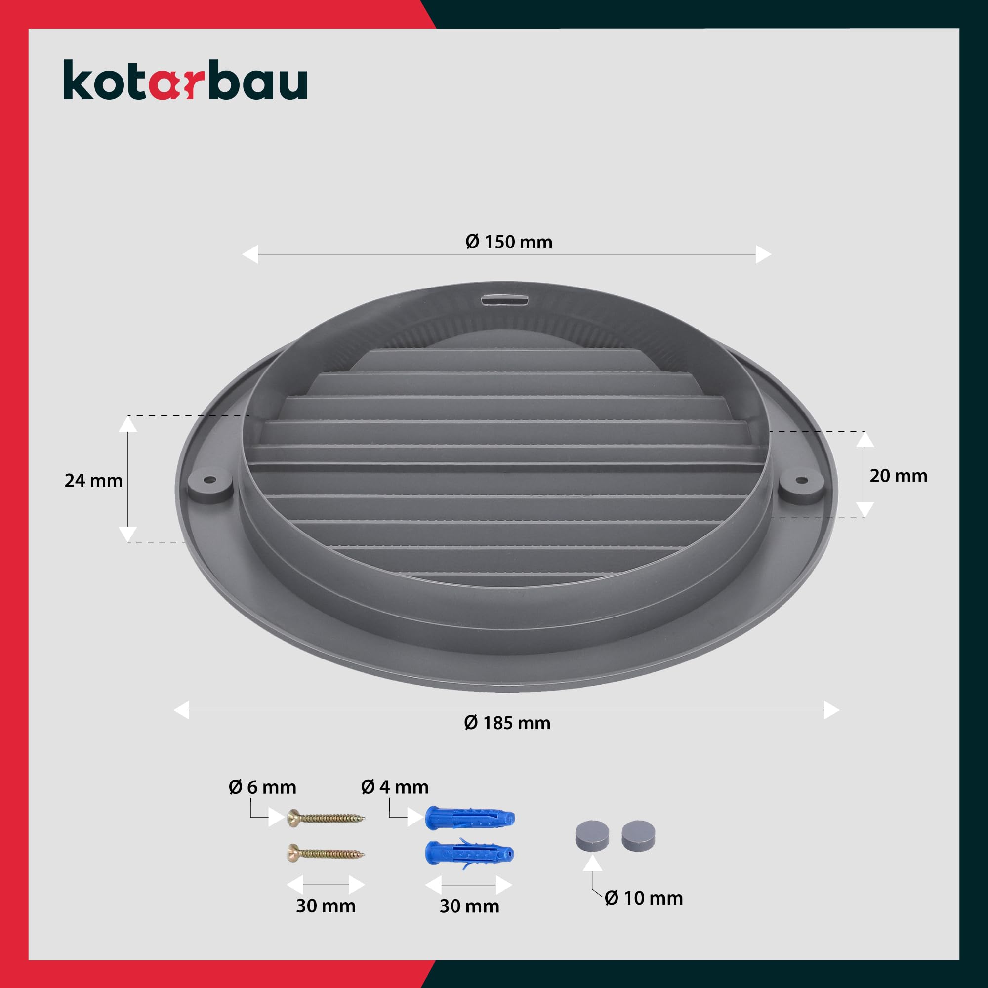 Kratka osłona wentylacyjna okrągła siatka 150 mm - KOTARBAU - 4