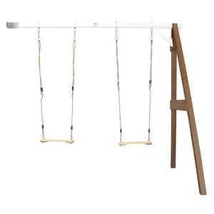 AXI Portique mural en Bois FSC Blanc / Marron avec Balançoire Nid d'Oiseau Enfant 100 AXI Portique mural en Bois FSC Blanc / Marron avec Balançoire Nid d'Oiseau Enfant 100