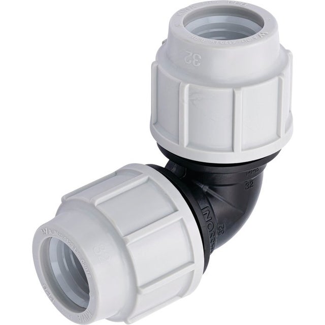 Raccord coude - PLASSON - Série 7 - Polypropylène - Diamètre25mm - À serrage extérieur