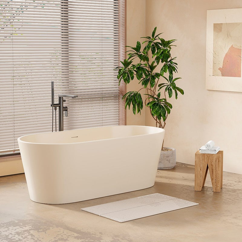 Wanna wolnostojąca owalna - 255 l - 159 x 74 x 56 cm - Beżowy mat - Akryl - LUZECA