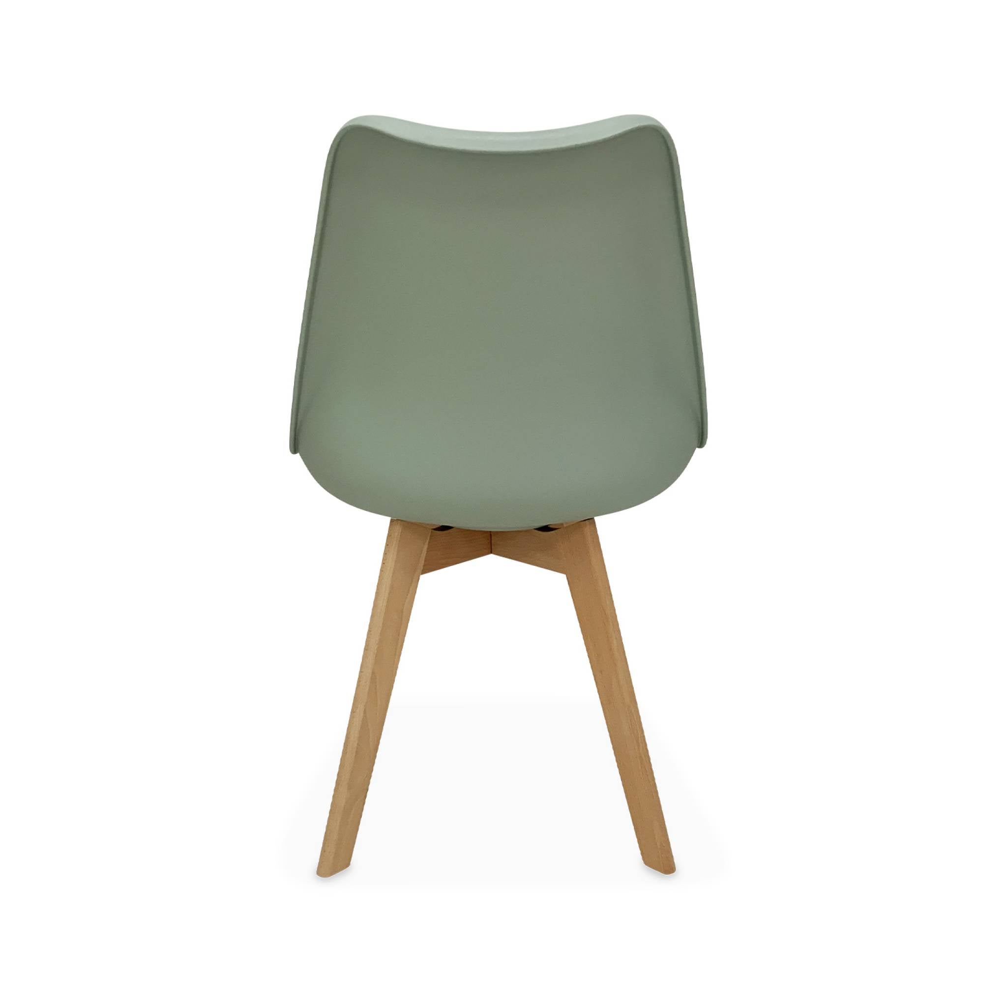 Lot de 4 chaises scandinaves. pieds bois de hêtre. chaises 1 place. vert céladon NILS - 6