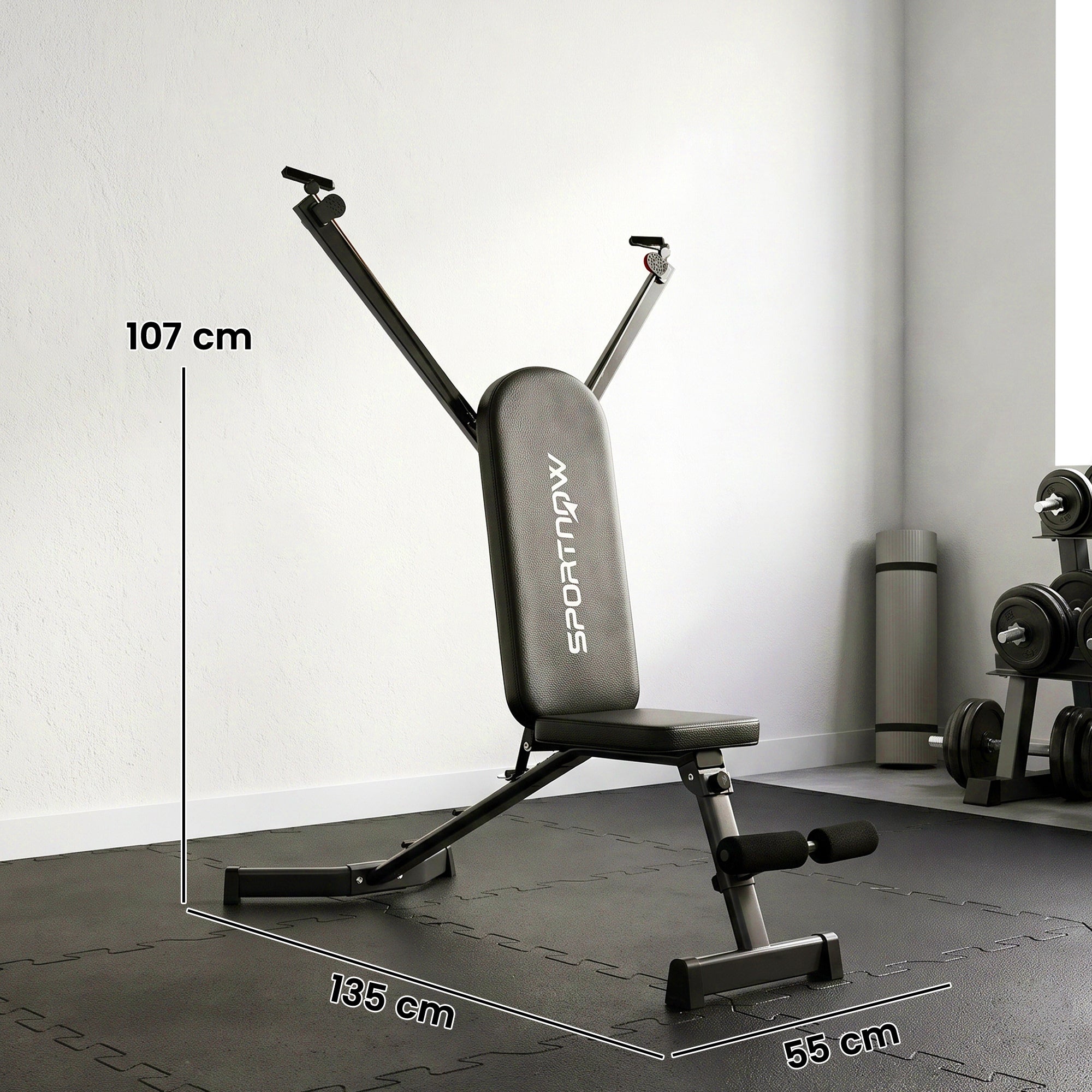 Banc de musculation dossier réglable 3 positions noir | Leroy Merlin