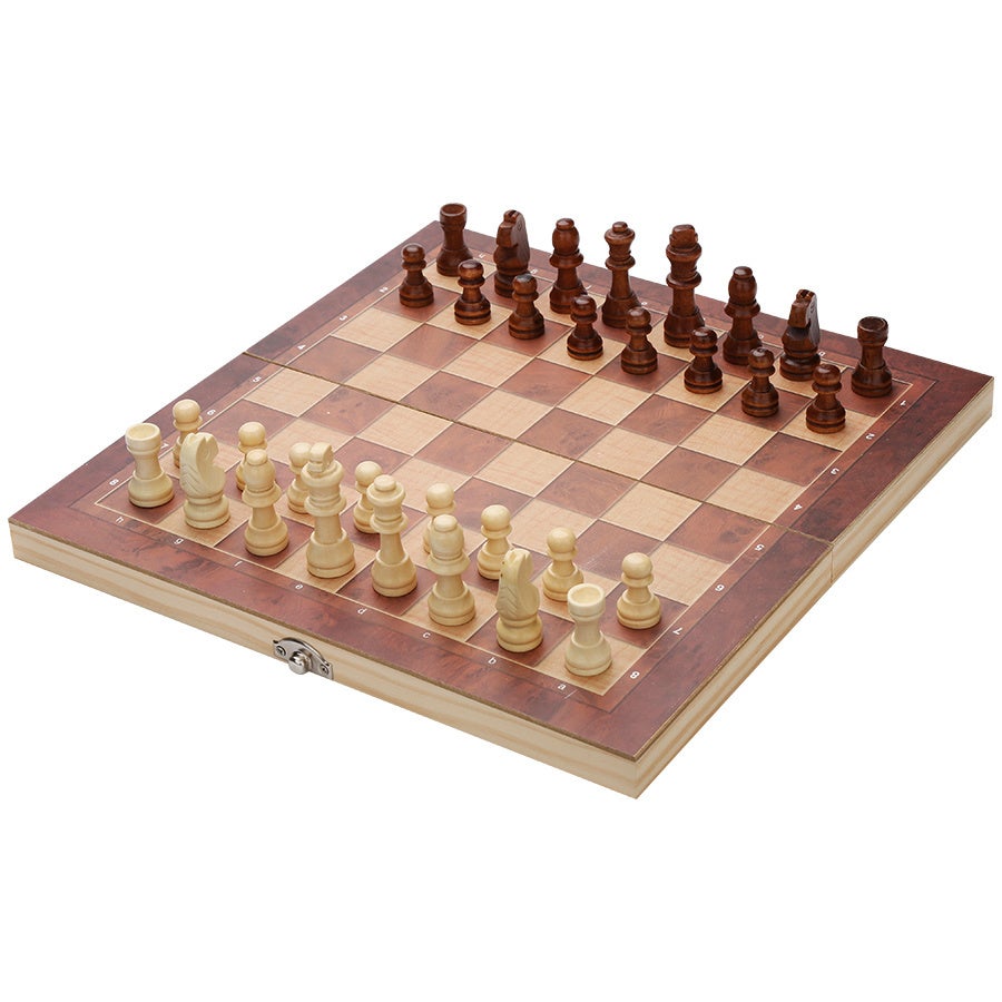 Składany zestaw szachowy 29x29 cm Drewniana szachownica Backgammon Przenośna gra planszowa 24 ponumerowane pola dla dorosłych rodzin