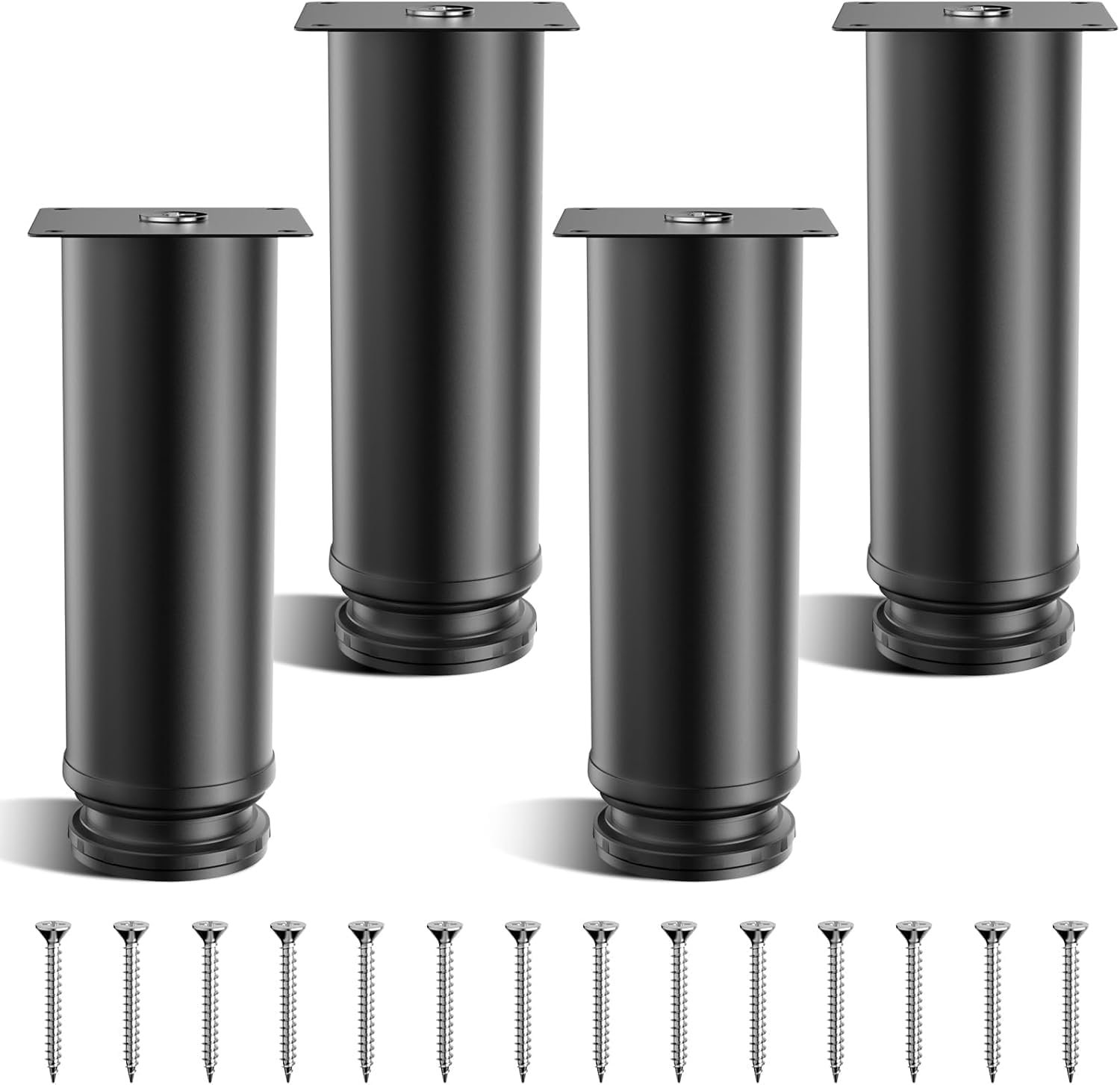4 bucăți 15CM picioare reglabile pentru mobilier picior rotund din oțel inoxidabil picior de masă reglabil picior de mobilier reglabil înălțime 0-15mm