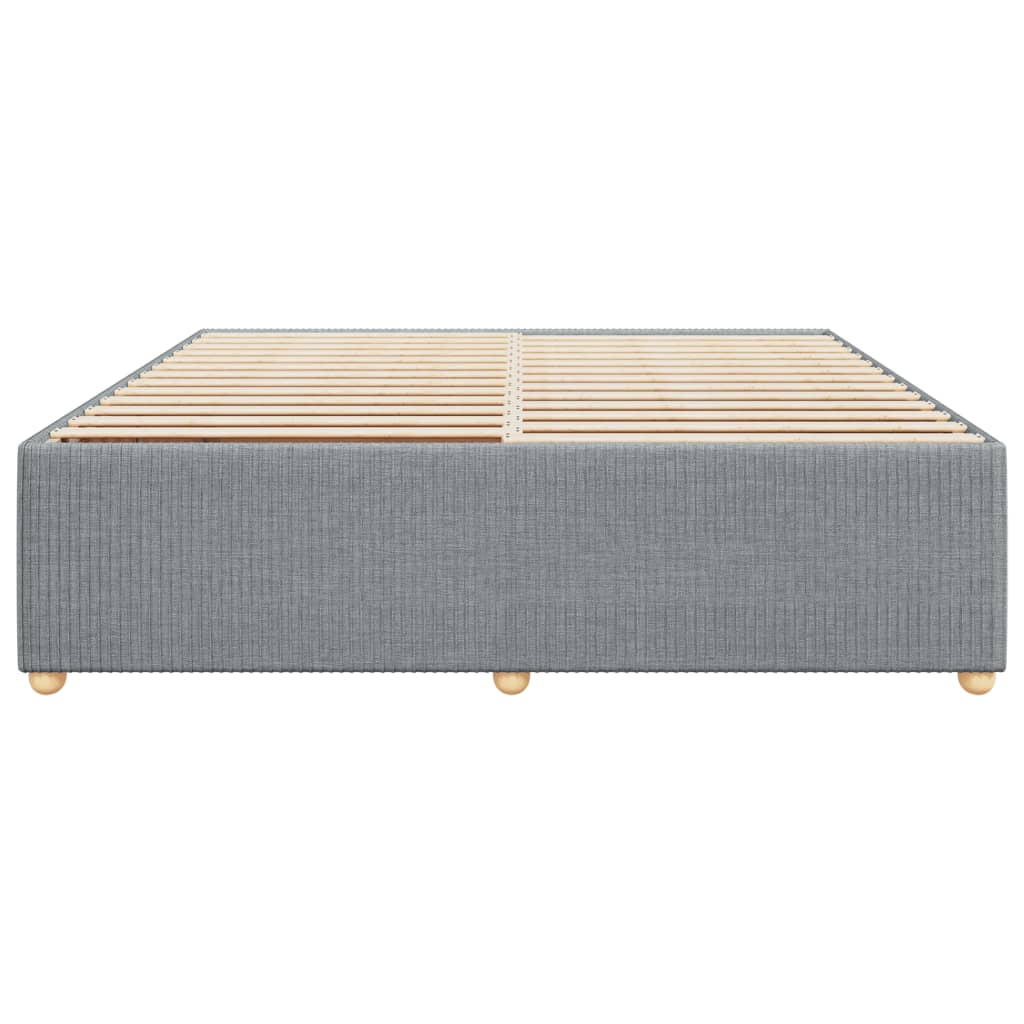 Lit sans matelas tissu gris clair 200x200 cm — COMFORTXL - 4