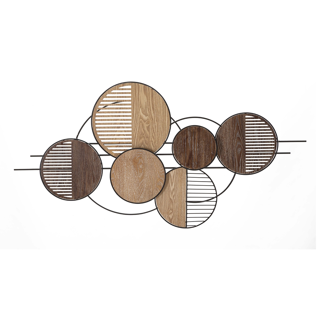 Panel decorativo de pared madera metal boho chic 134x69cm woody