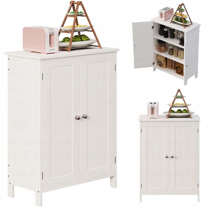 Szafka regał komoda łazienka przedpokój loft 2 drzwi biała wysoka 80 cm