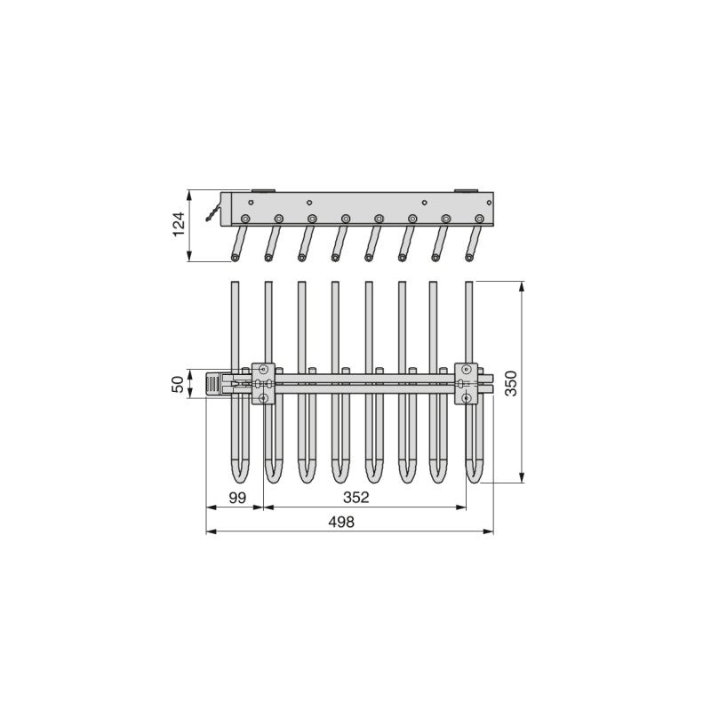Emuca Porte-pantalons extractible, Gauche, Peint en aluminium, Acier et Plastique. - 5