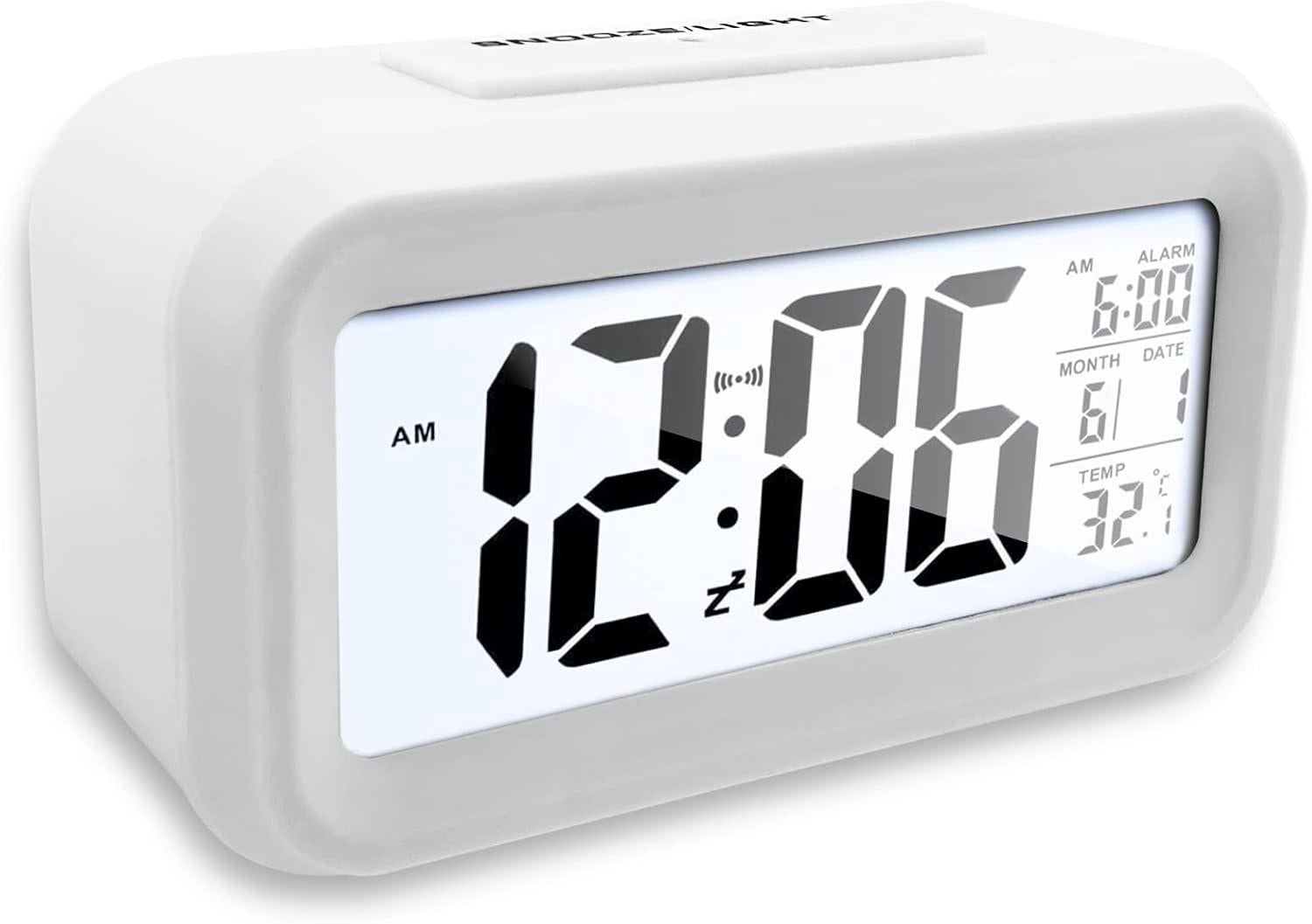 Réveil Digital LCD Miroir Avec Température Date Et 2 Alarmes - Vicloon Grand Ecran