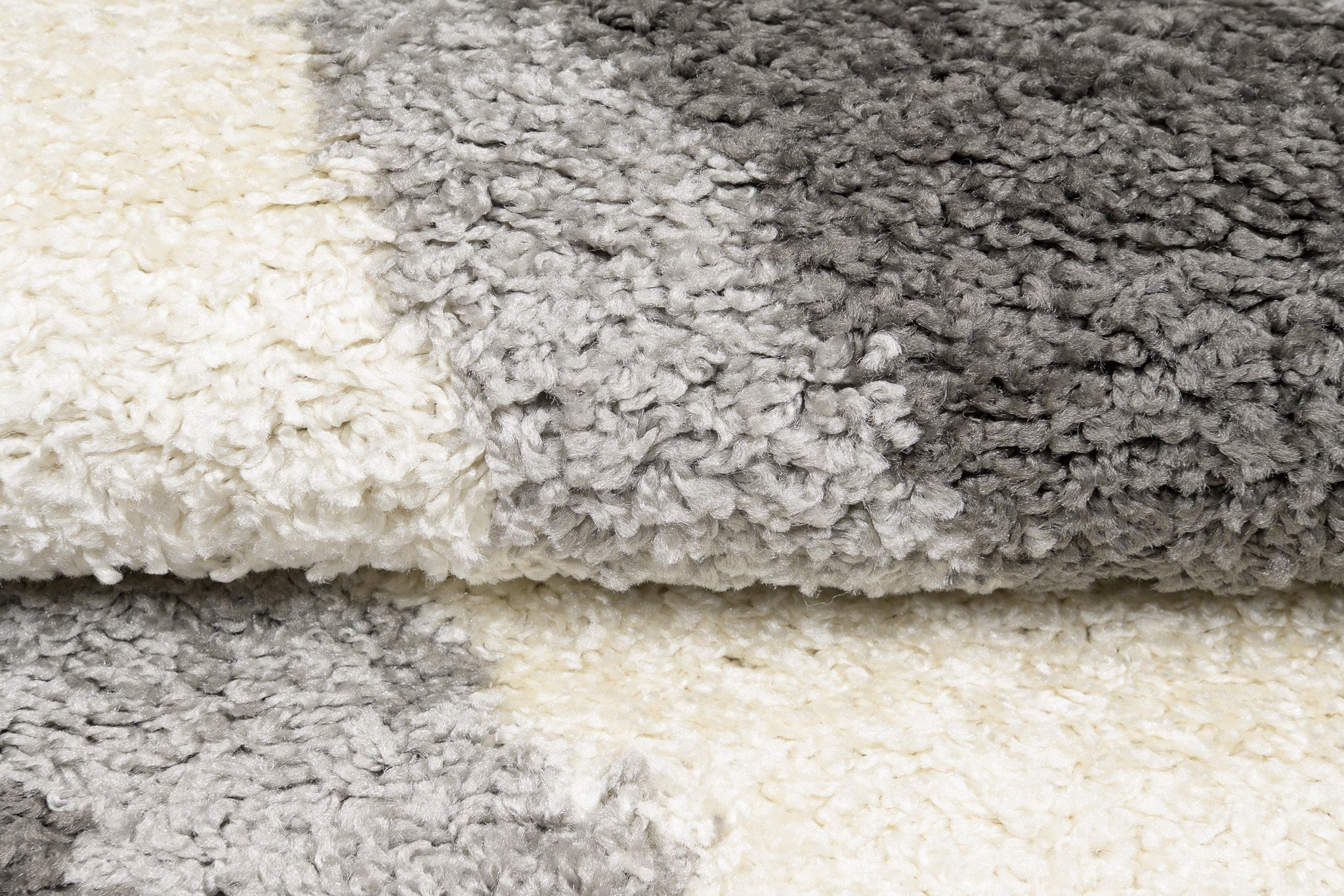 TAPISO Delhi Tapis de Salon Chambre Gris Blanc Noir Demi-Cercles Moelleux Shaggy Super Doux Poils Longs Epais 60 x 100 cm - 4