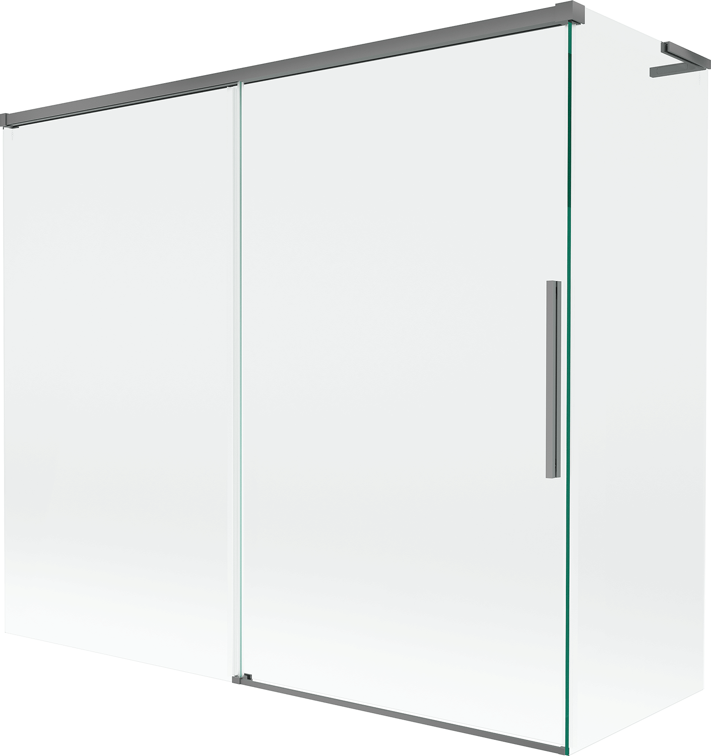 Mexen Rox L parawan nawannowy 2-skrzydłowy rozsuwany 180 + 80 x 150 cm, transparent, gun metal - 8C9L-180-080-95-00