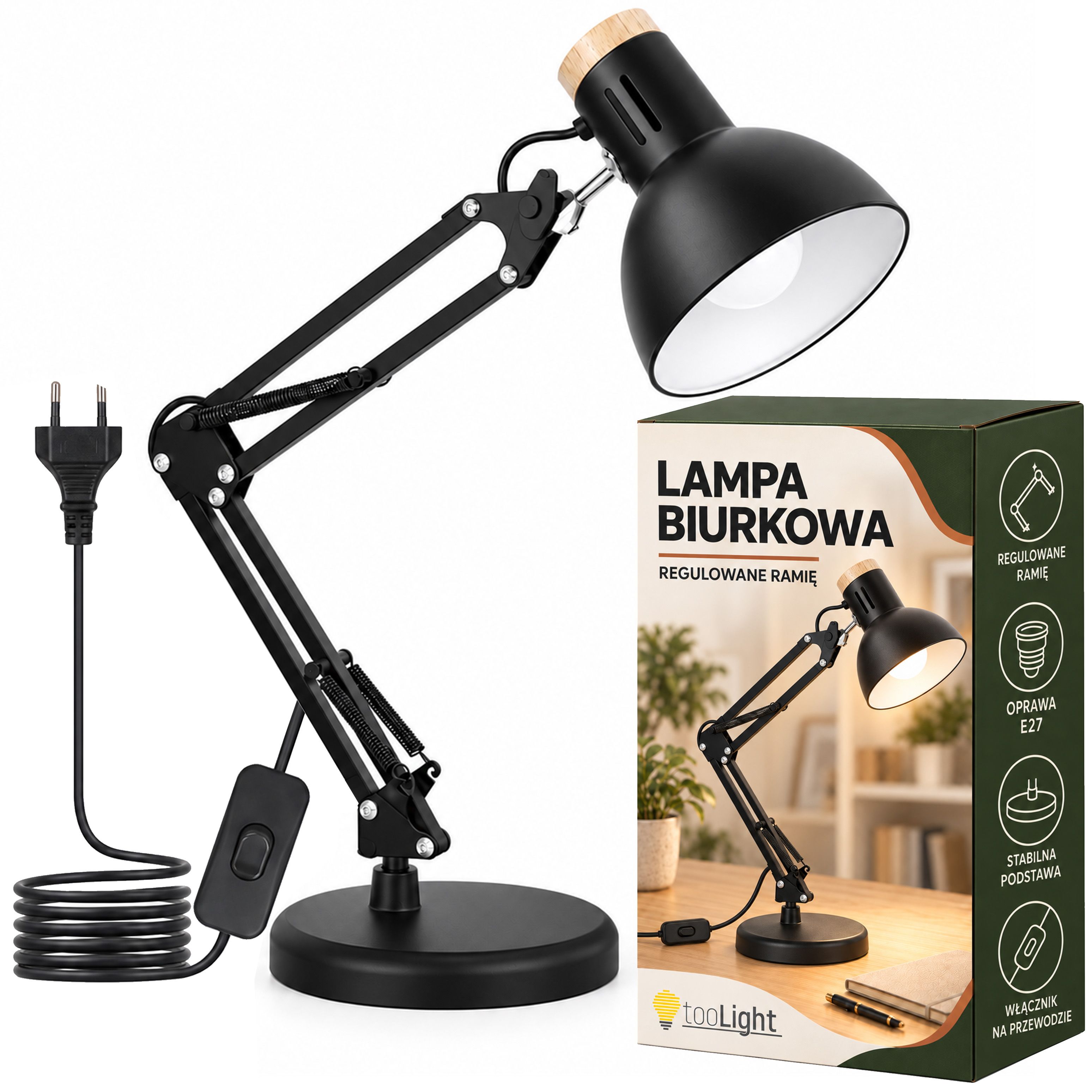 Toolight Lampă De Birou Jnh044-1t Black