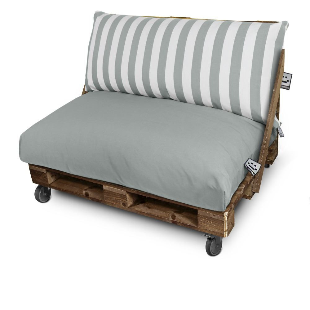 Cojín para palets toldotex gris funda asiento y/o respaldo 120x60x20 (liso) sin relleno