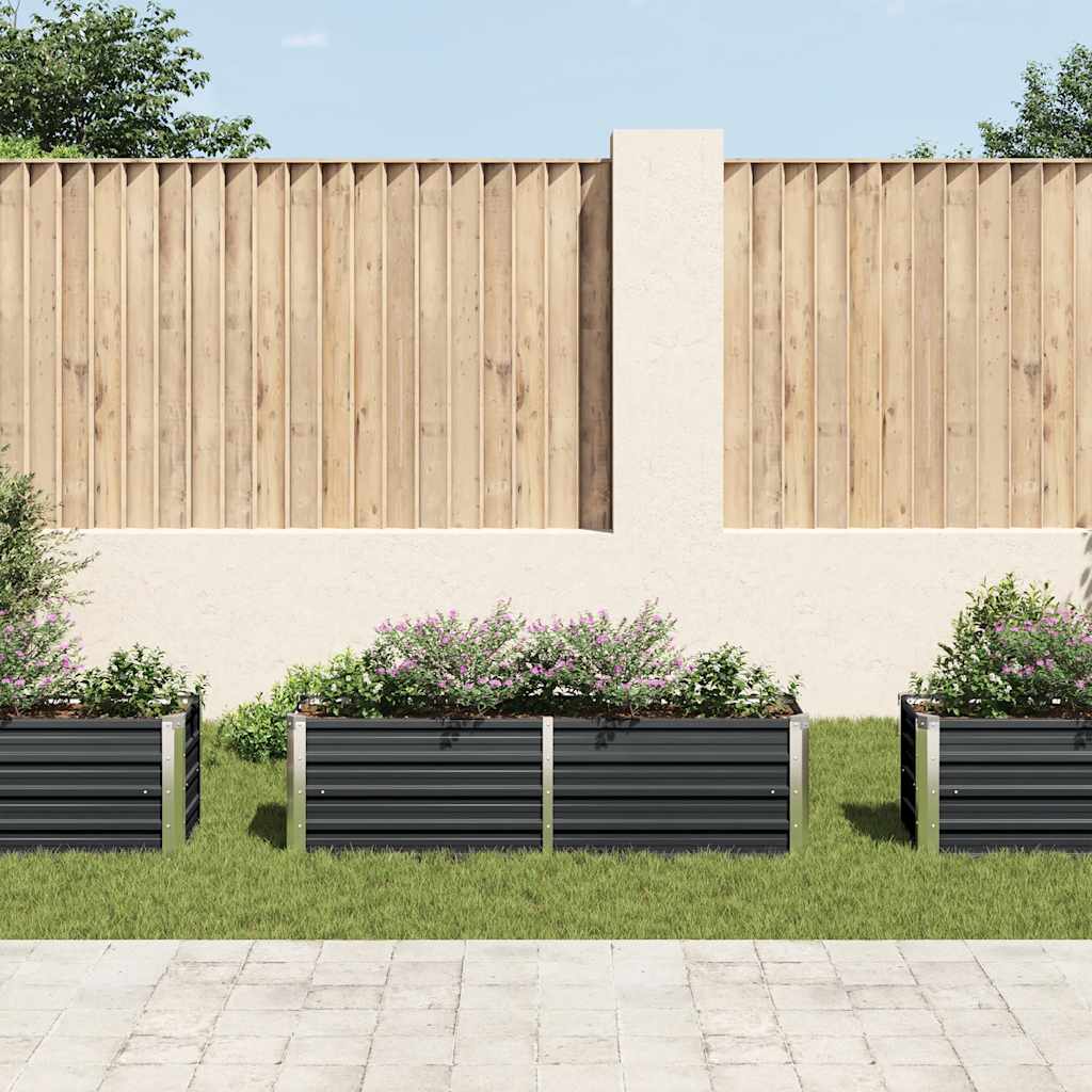 vidaXL Lit surélevé de jardin Anthracite 160x40x45 cm Acier galvanisé - 3
