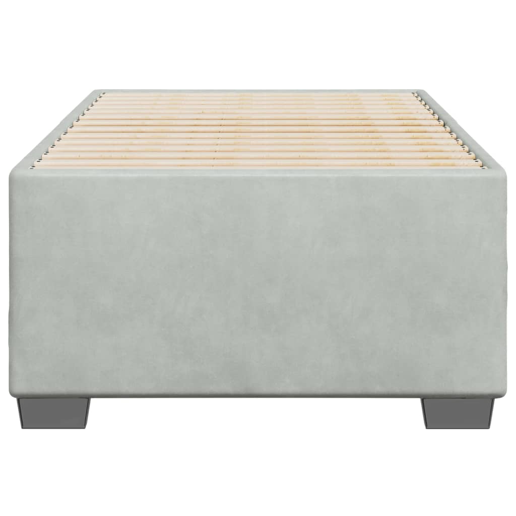 Cadre de lit sans matelas, en velours, gris clair, pour la chambre, 100 × 200 cm - 4