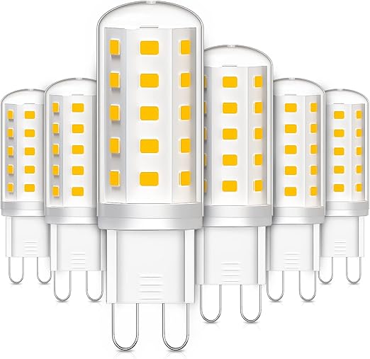 Zestaw 6 żarówek LED G9, 3W odpowiednik lampy halogenowej 30W, biały ciepły 2700K 380LM bez migotania AC/DC 220-240V do sypialni, salonu, kuchni