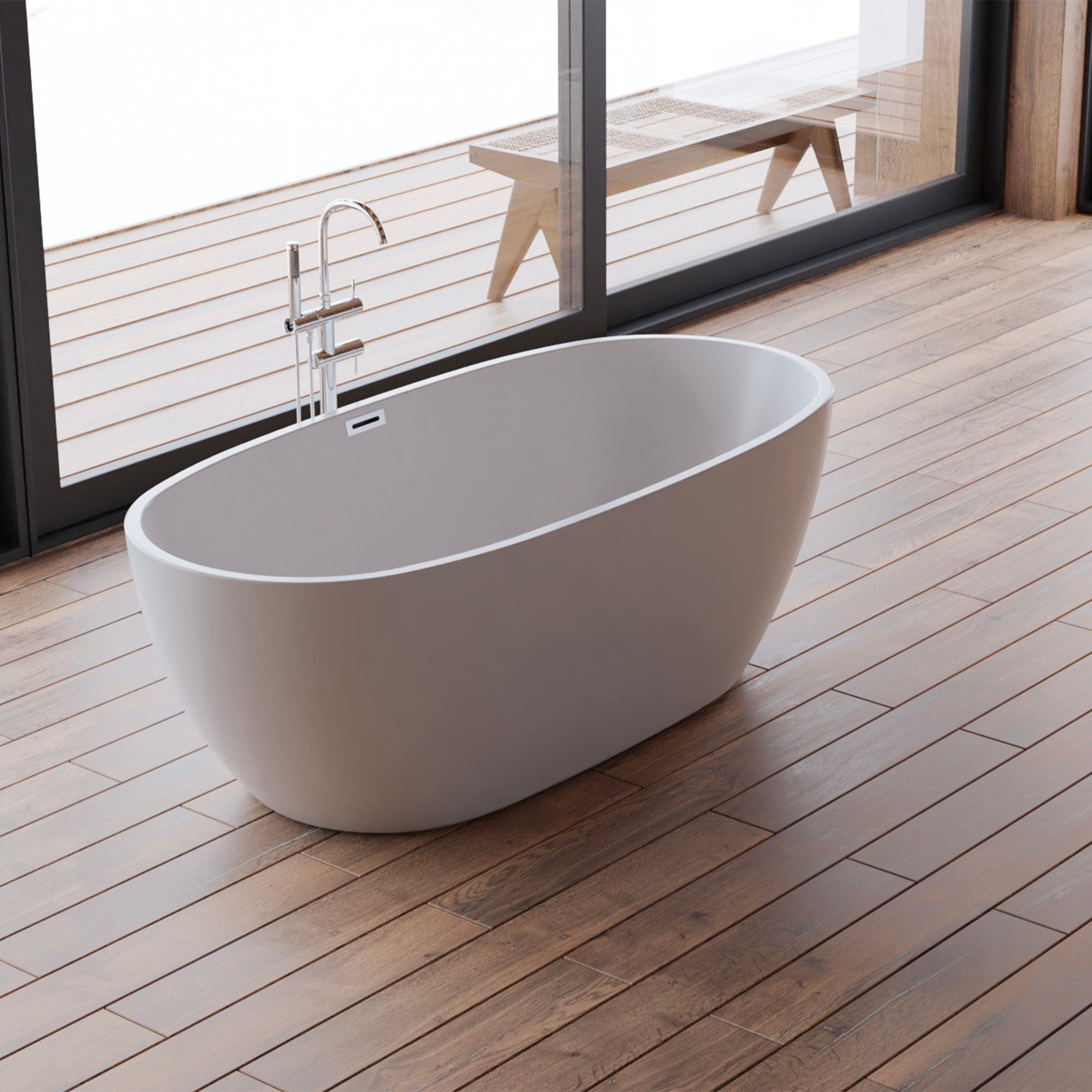 Baignoire Ilot Samba 170 blanche 170 x79 x58 cm, by SPALINA - 4