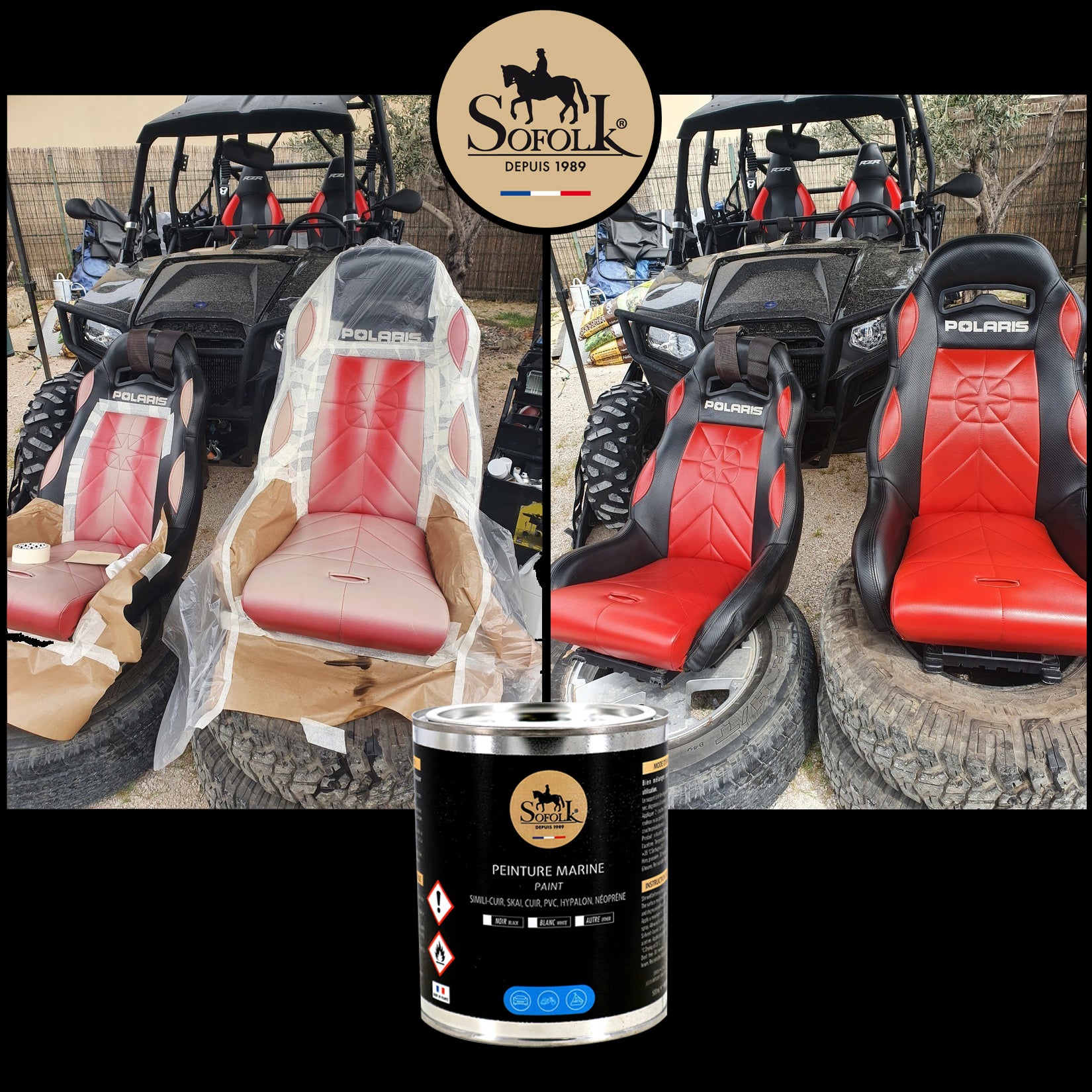 Vernice ad alta resistenza Selleria nautica Similpelle per imbarcazioni SOFOLK - Blanc - 500ml - 5
