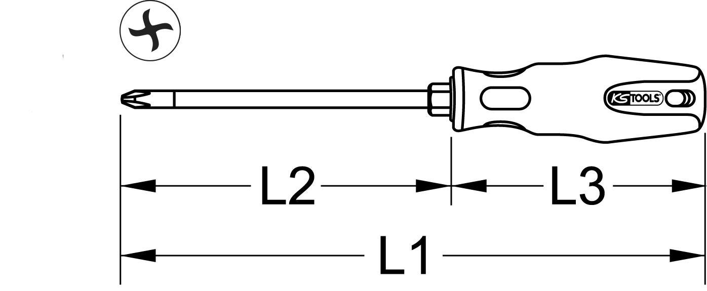 KS TOOLS Tournevis ERGOTORQUEplus pour vis TORQ-Set®, 10 mm - 3