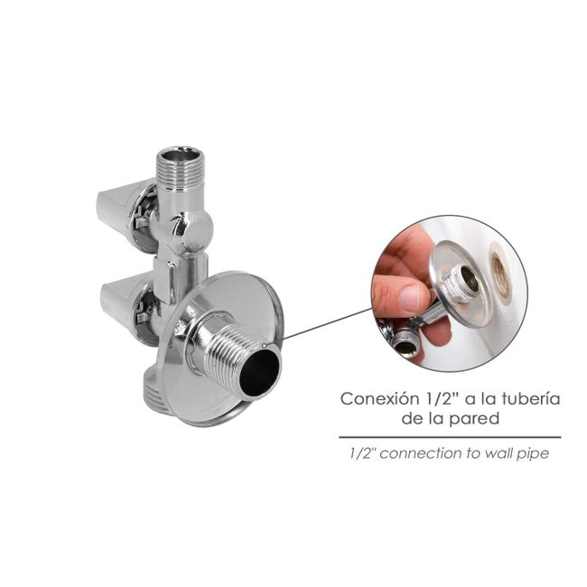 Llave De Escuadra Doble Salida 3/4\