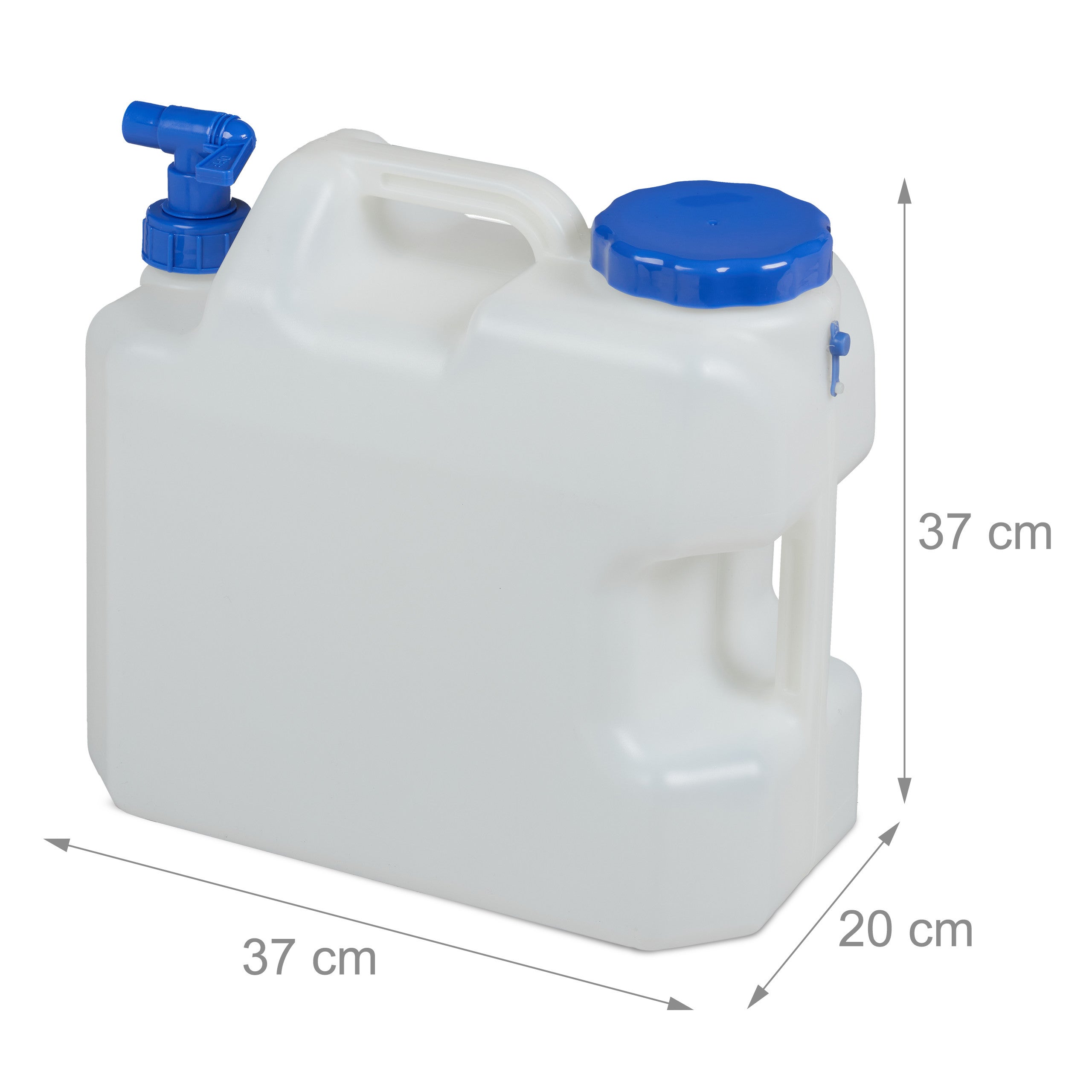 Jerricane d’eau avec robinet, couvercle à visser, bidon à eau de camping, 18 L, Sans BPA, blanc, Relaxdays - 4