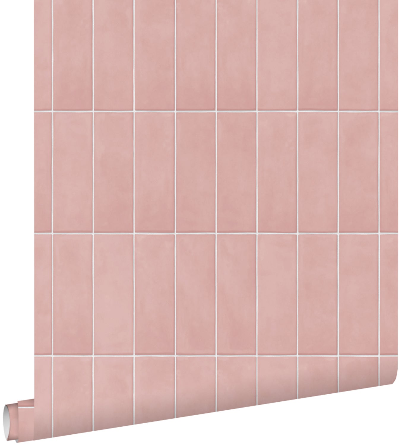 Tapeta motyw płytek jasnego różu - 50 x 900 cm - ESTAHOME