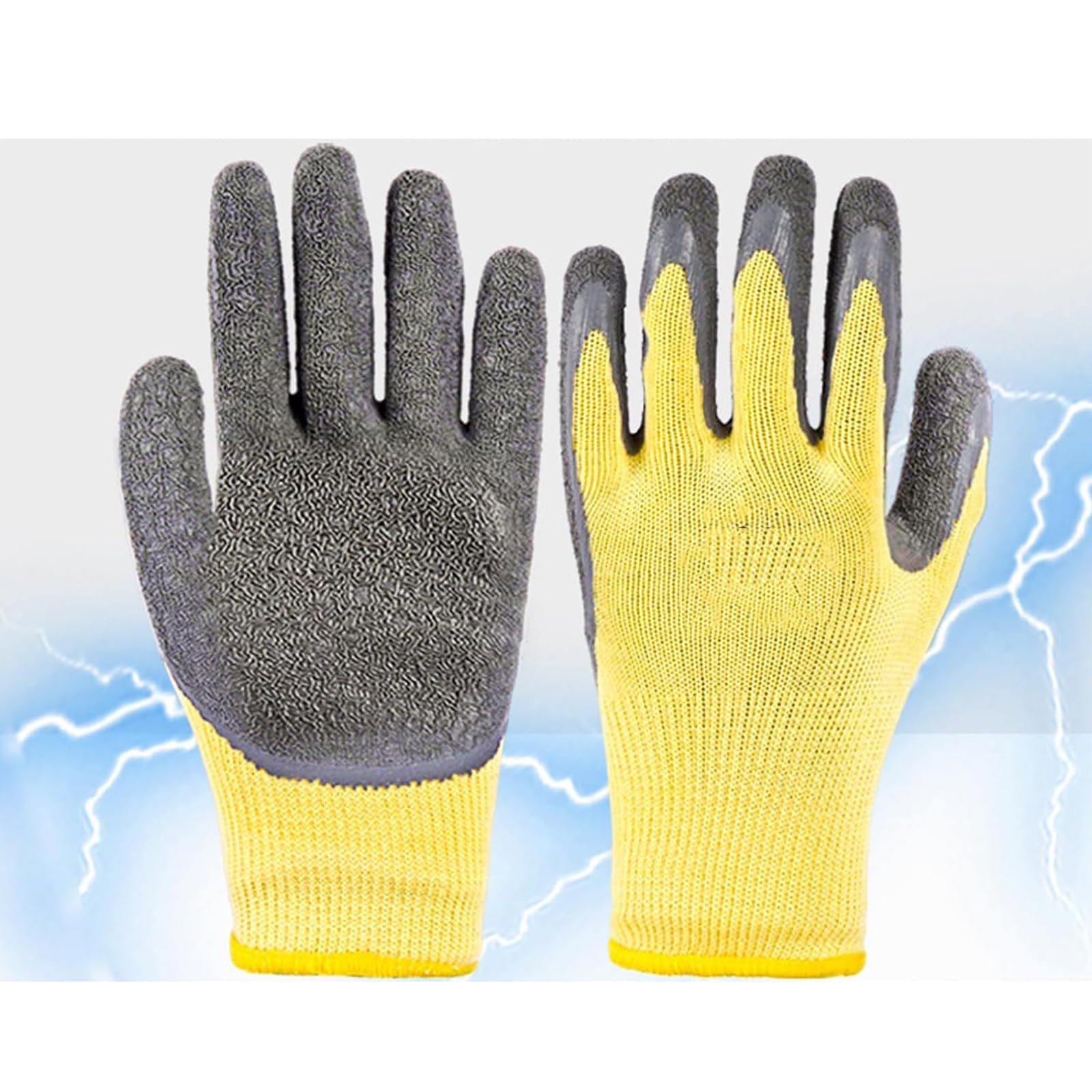 Gants Isolants Résistance Tension 400 V,Gants Isolants Électriques,Gants Antidérapants en Caoutchouc pour Électriciens,Gants D'électricien - 4