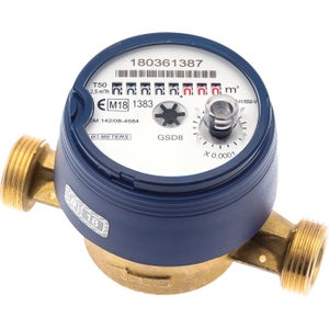 Compteur D'Eau En Fer Et ABS - Plage De Mesure Large - Filetage 3/4 - Pour Jardin Et Maison