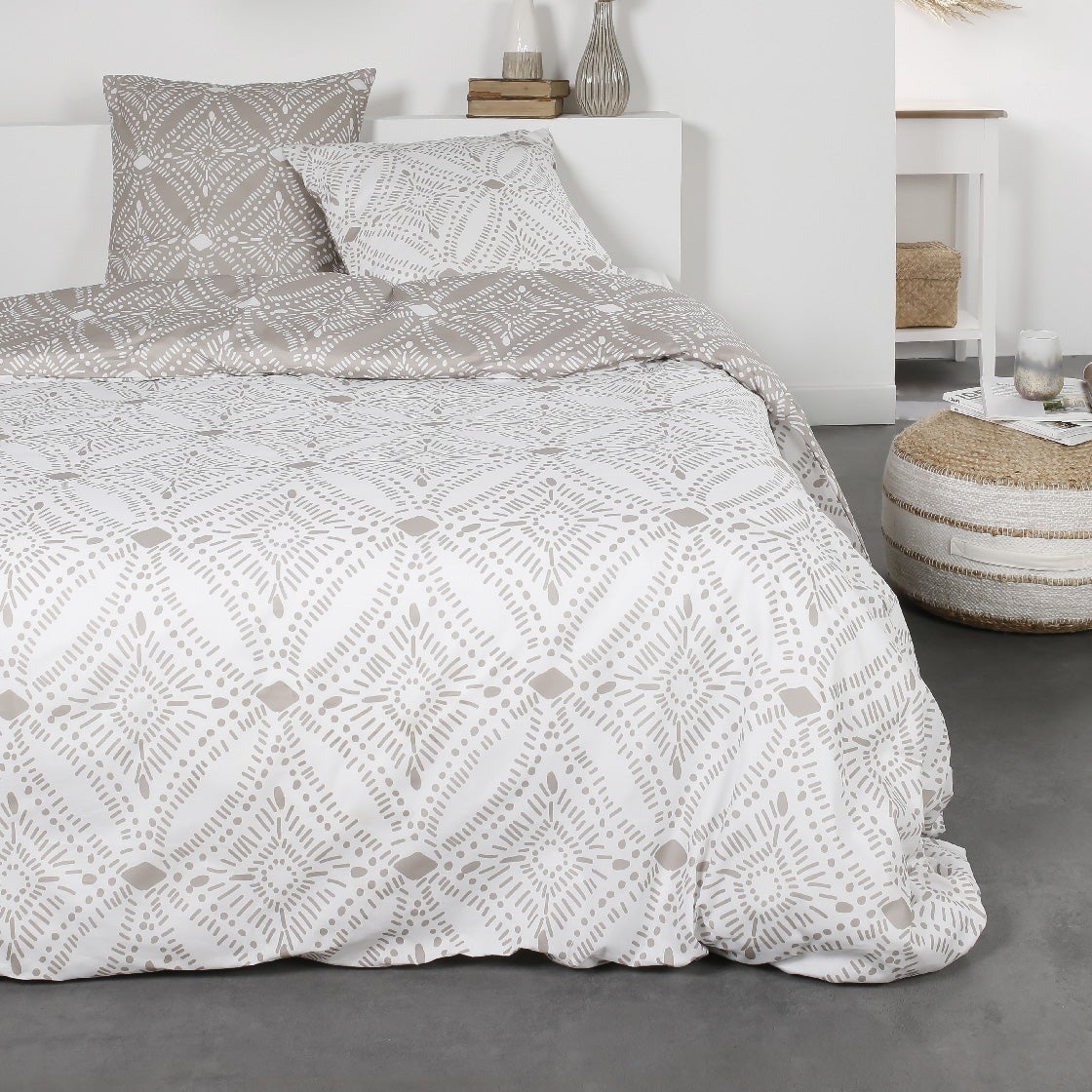 Parure De Lit Double En Flanelle De Coton – Imprimé Floral Vert – Taies Carrées 63x63 Cm – Chaud Et Doux ! - 2
