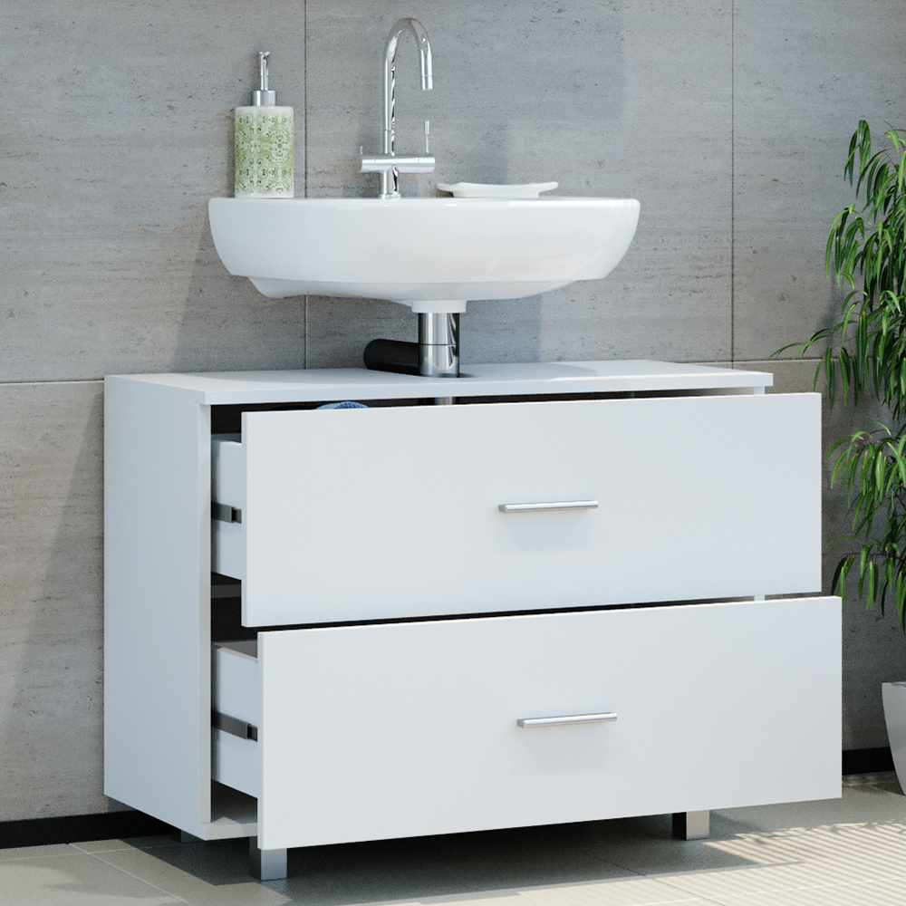 Vicco Mobile sottolavabo per bagno Ilias, Bianco, 80 x 60.8 cm - 5