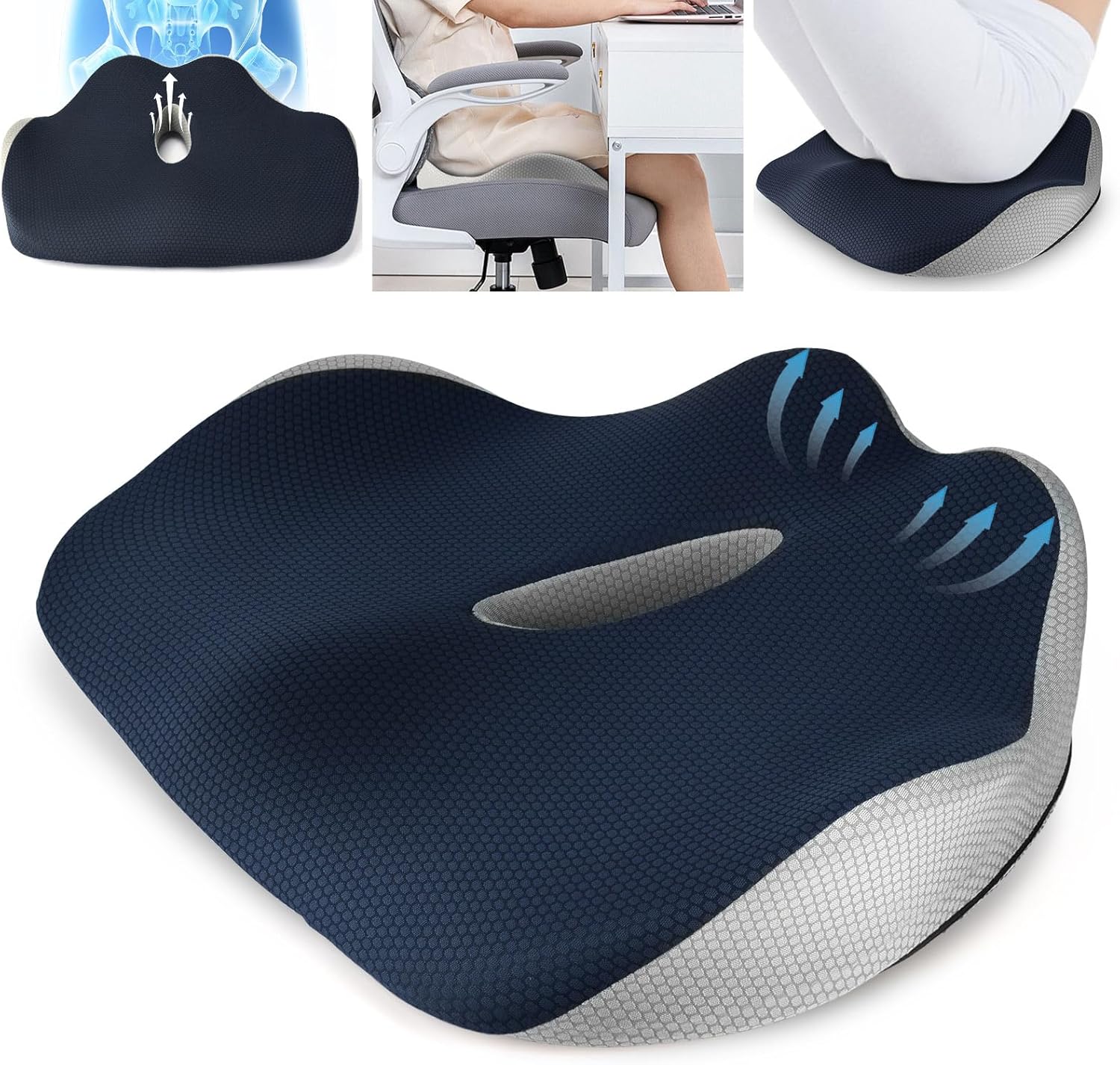 Cuscino Auto Memory Foam Universale - Supporto Lombare E Sedile Cuneo, Traspirante E Lavabile - Foto 10