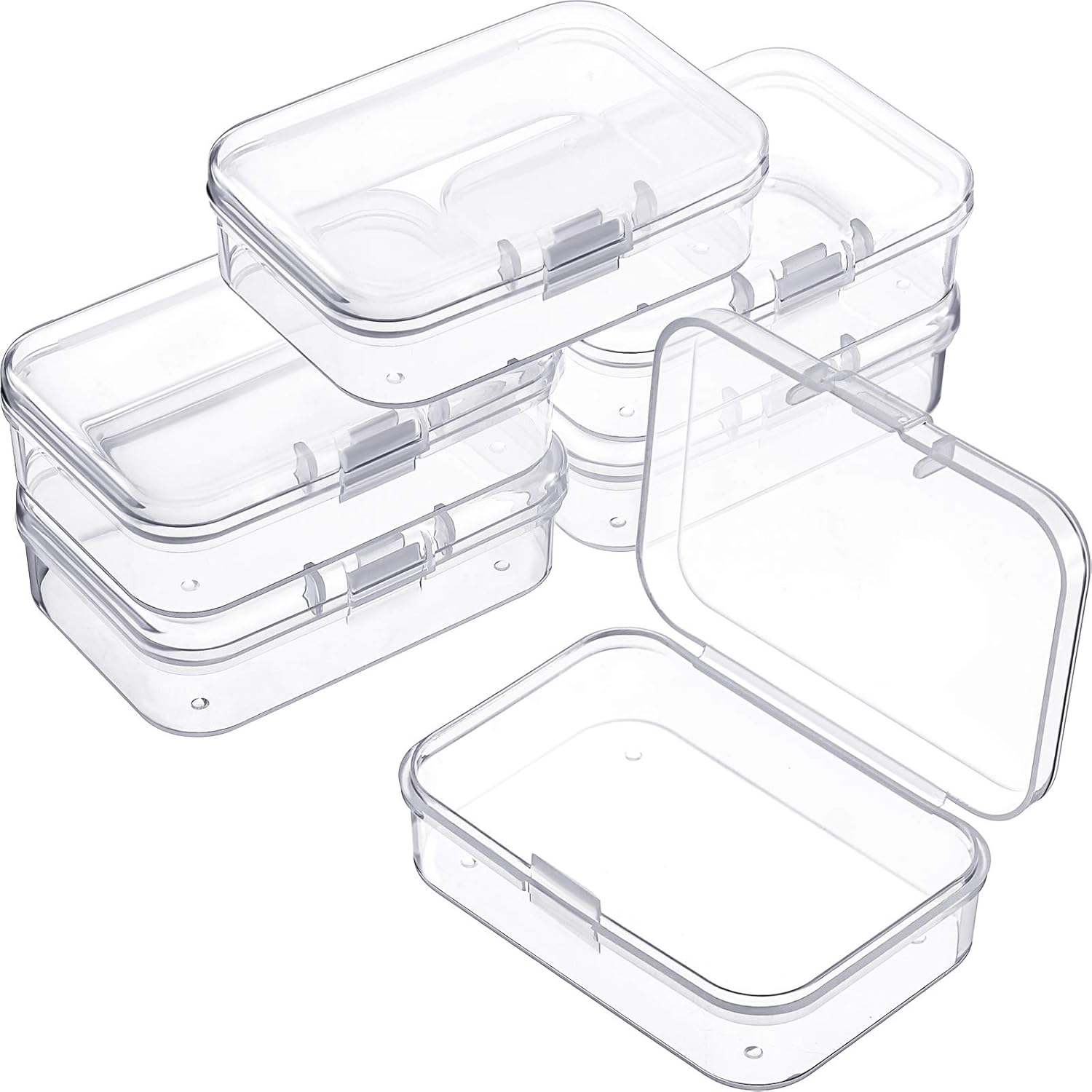 Przezroczyste plastikowe pudełko do przechowywania różnych małych przedmiotów, 6 sztuk (6,5 x 4,5 x 2 cm)