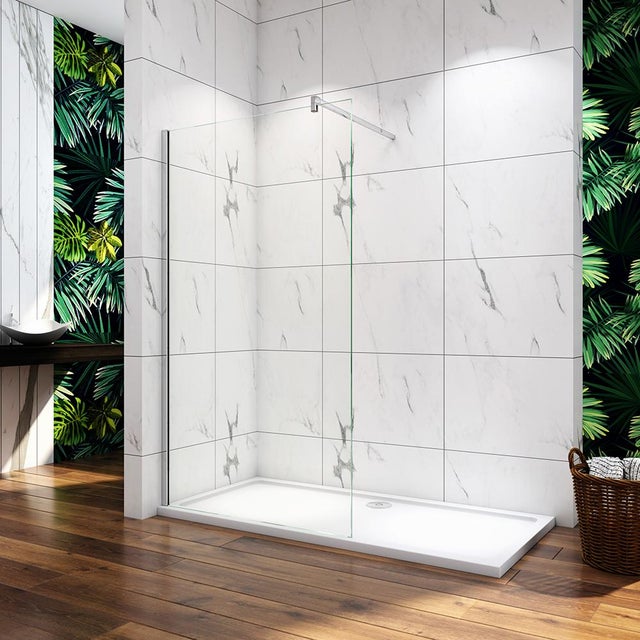 Océan Paroi de douche 160x200cm en 10mm verre anticalcaire paroi de douche à l'italienne avec barre 90cm