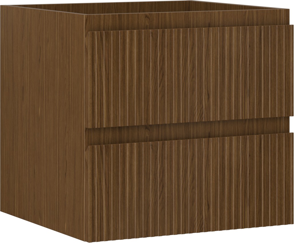 Mexen Rivel szafka łazienkowa podumywalkowa 50 cm, 2 szuflady, ryflowana , orzech - 91A20-05047-2-BFF86